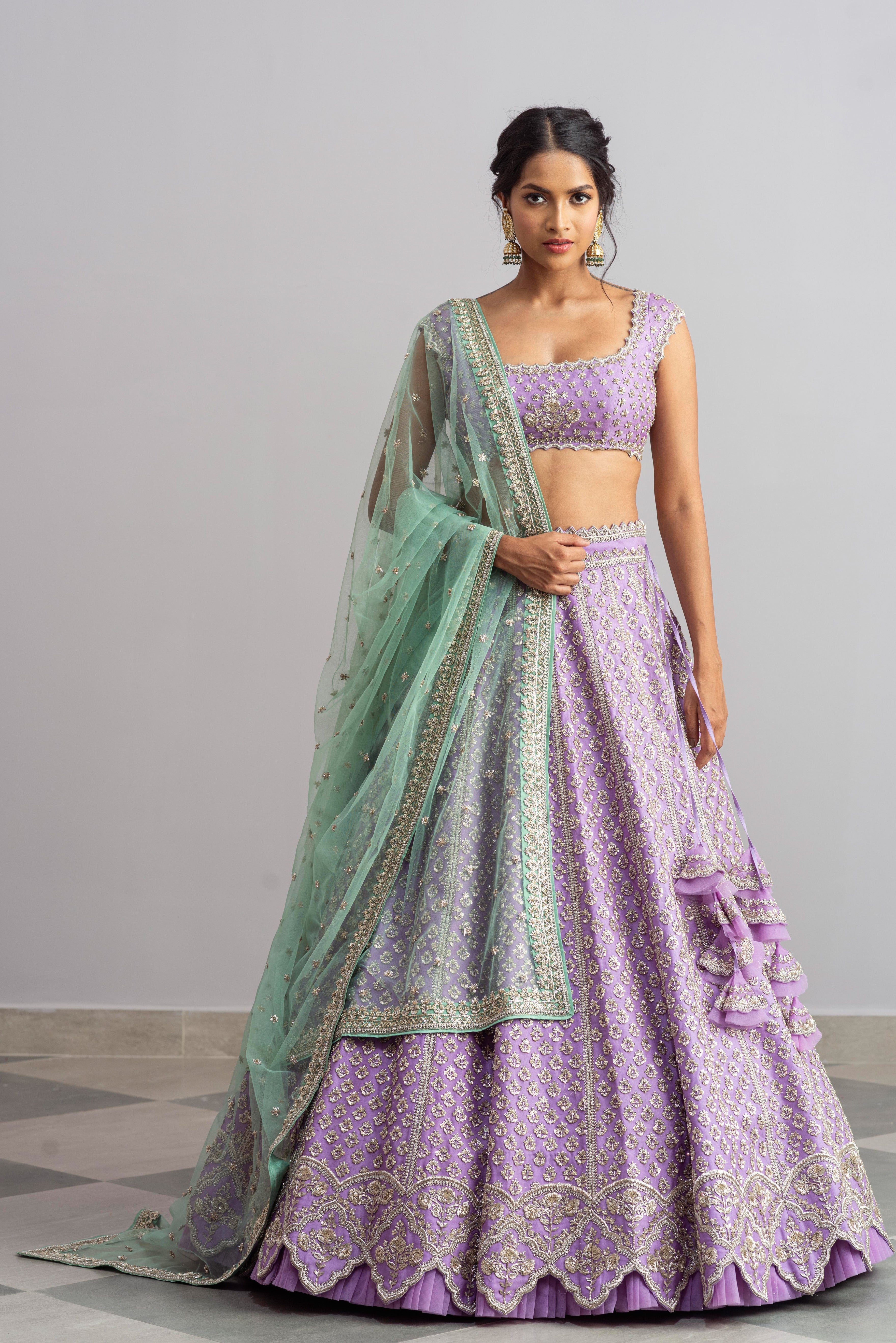 Anushree Reddy - Aafreen - Lavender Embroidered Lehenga Set