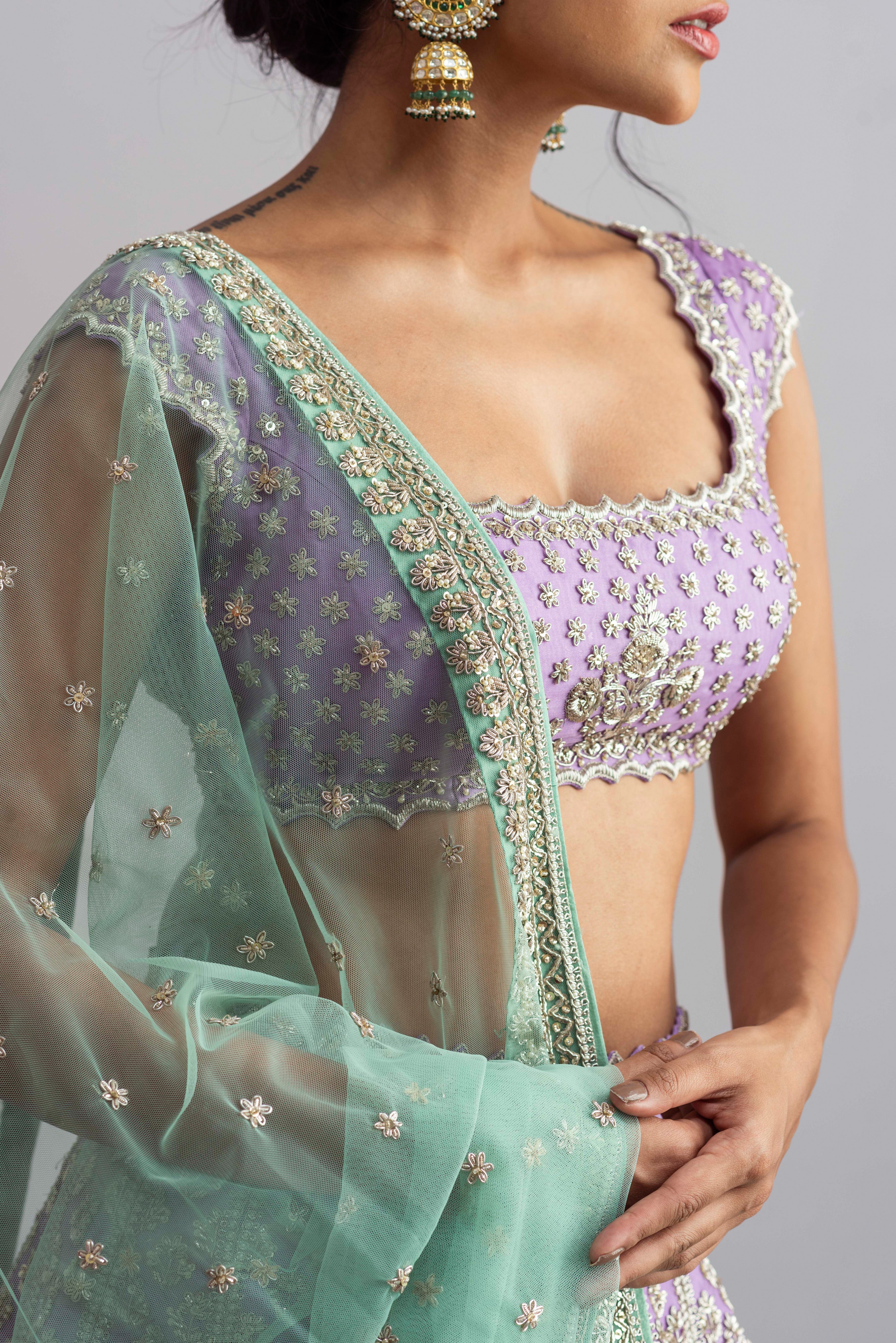 Anushree Reddy - Aafreen - Lavender Embroidered Lehenga Set