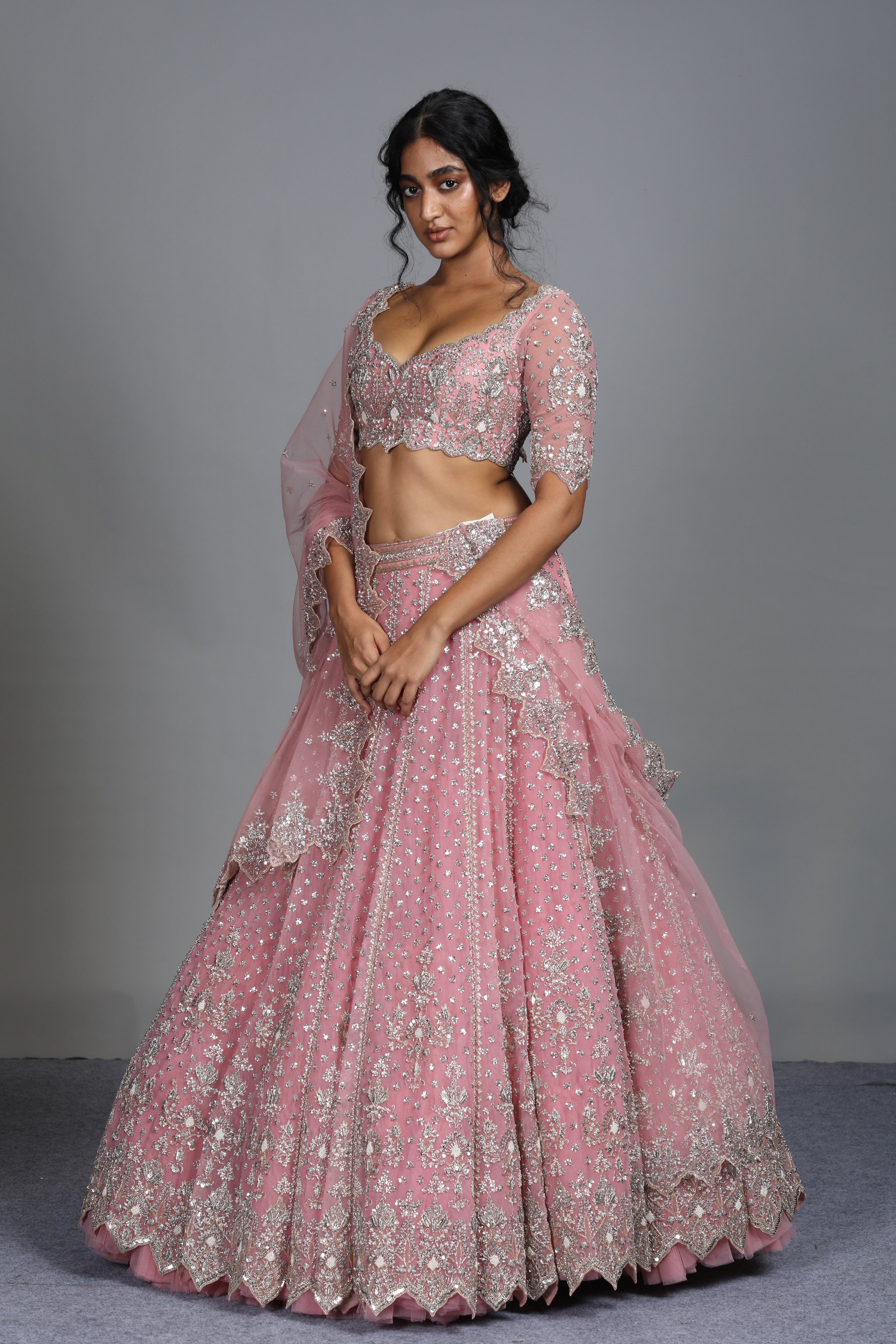 Anushree Reddy - Niloufer - Pink Embroidered Lehenga Set