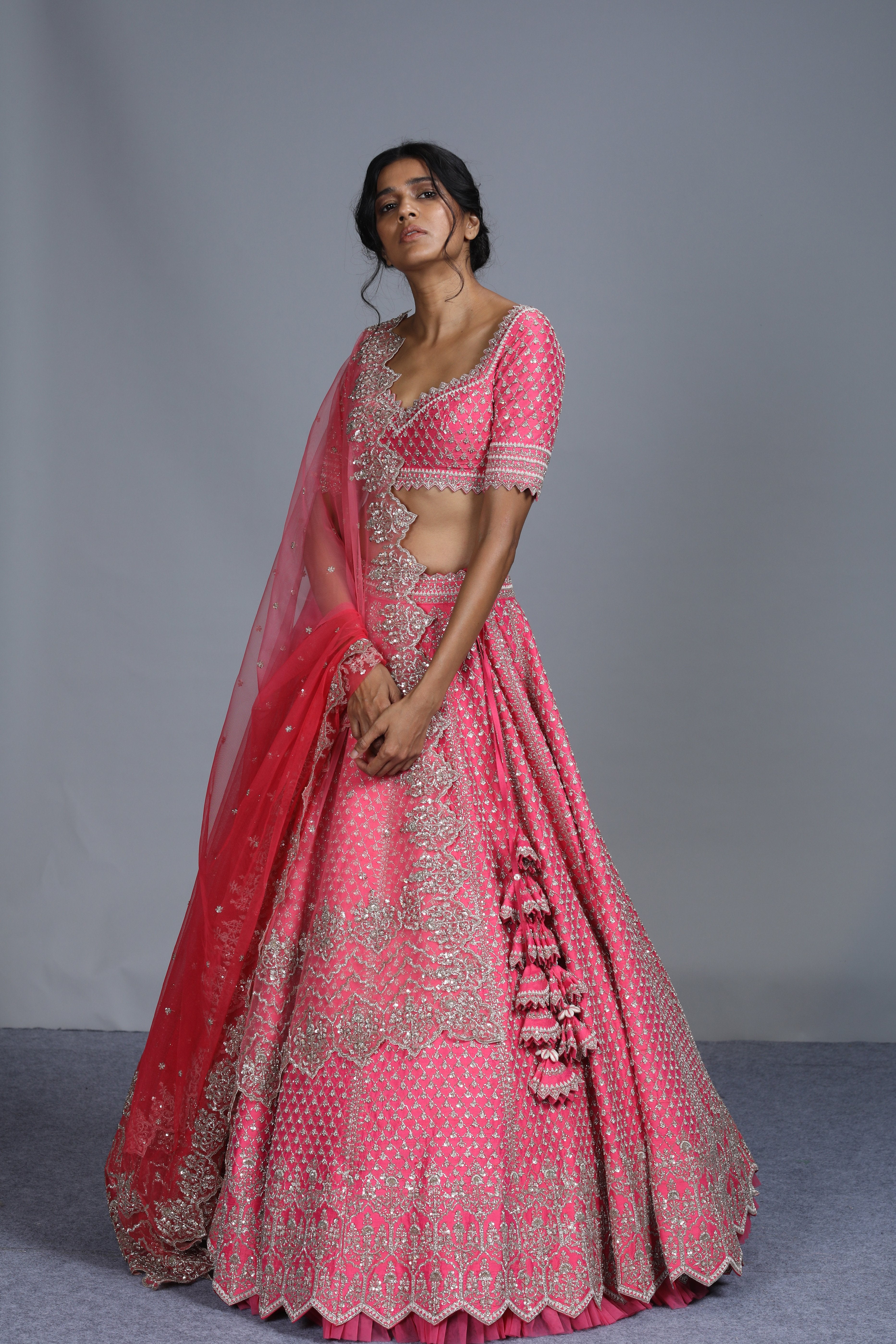 Anushree Reddy - Nazia 2 - Pink Raw Silk Embroidered Lehenga Set