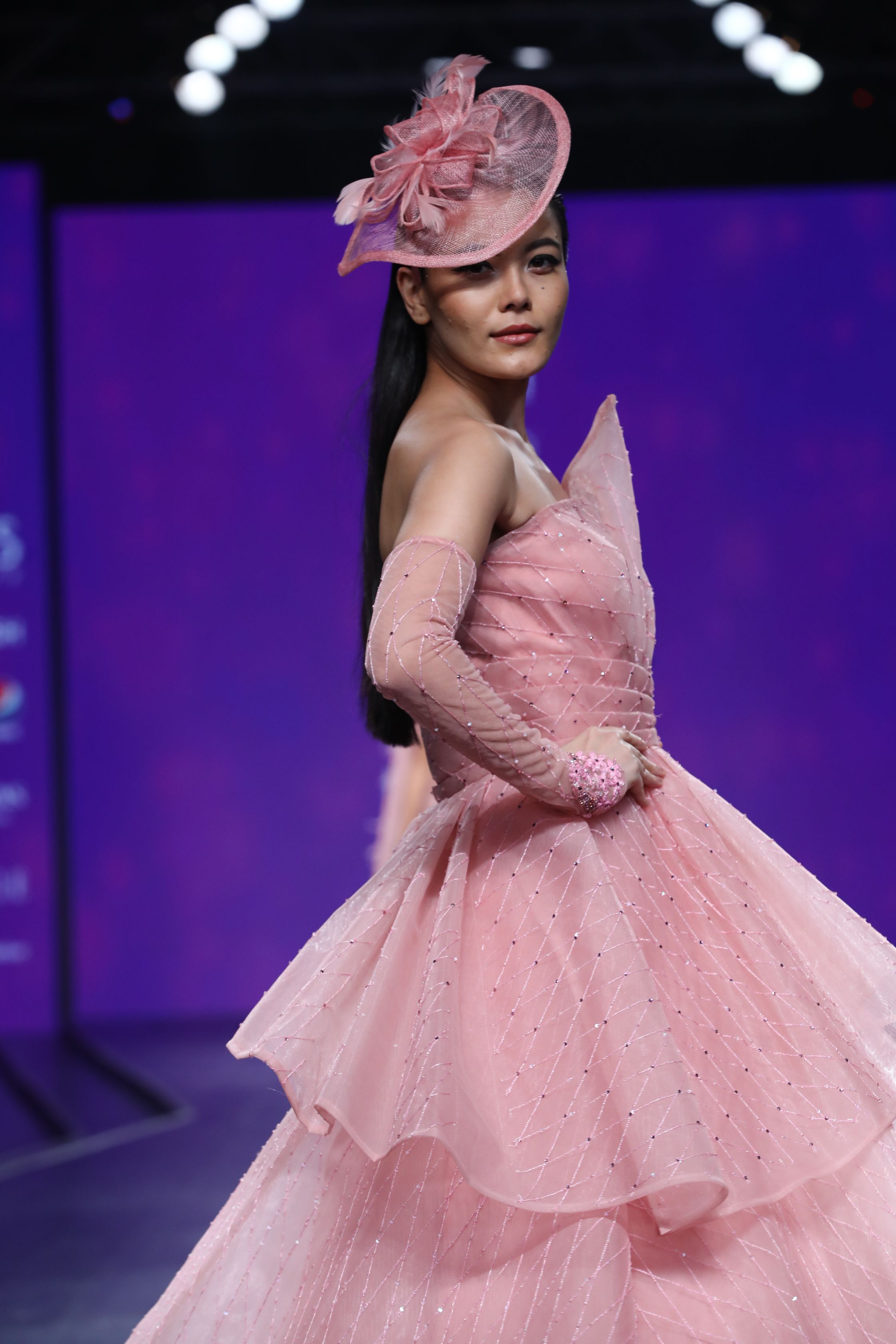 CY Amit GT Light Pink Ball Gown With Bird Motif Closeup 2