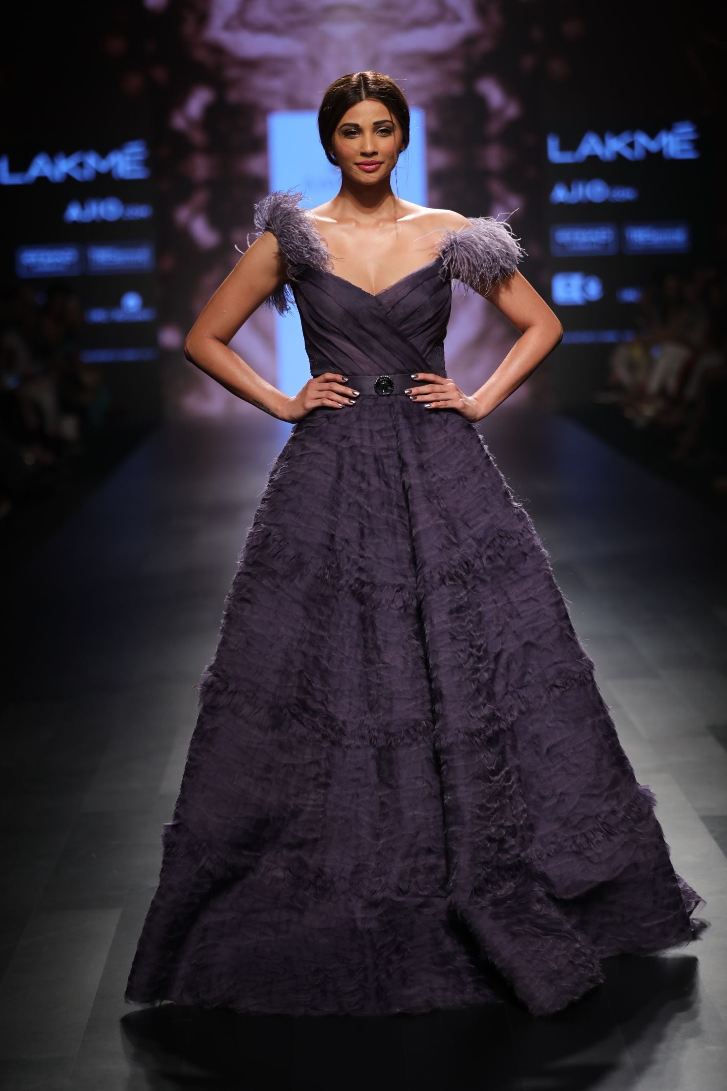 CY Amit GT Tanzanite Organza Ball Gown Front 1