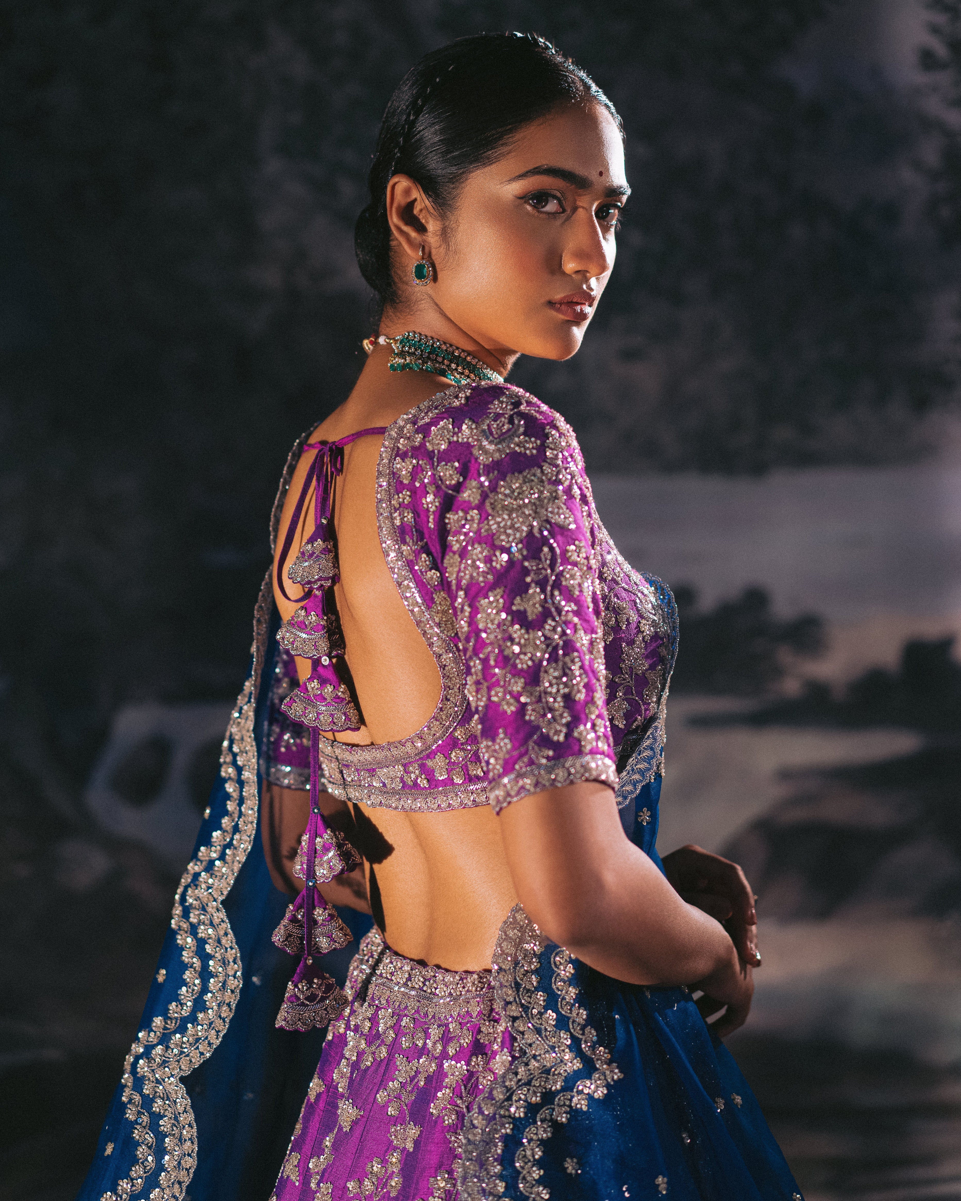 Anushree Reddy - Aarna - Purple Embroidered Lehenga Set
