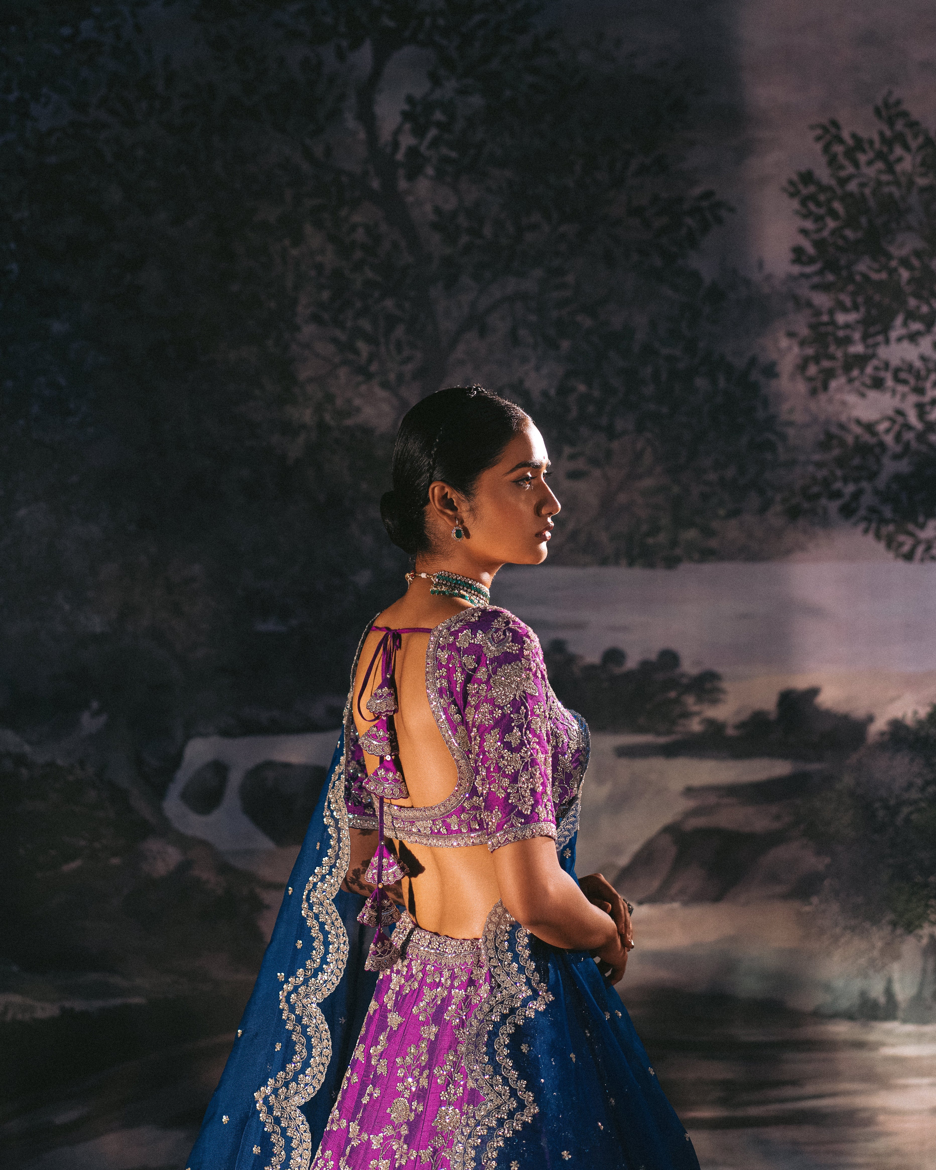 Anushree Reddy - Aarna - Purple Embroidered Lehenga Set