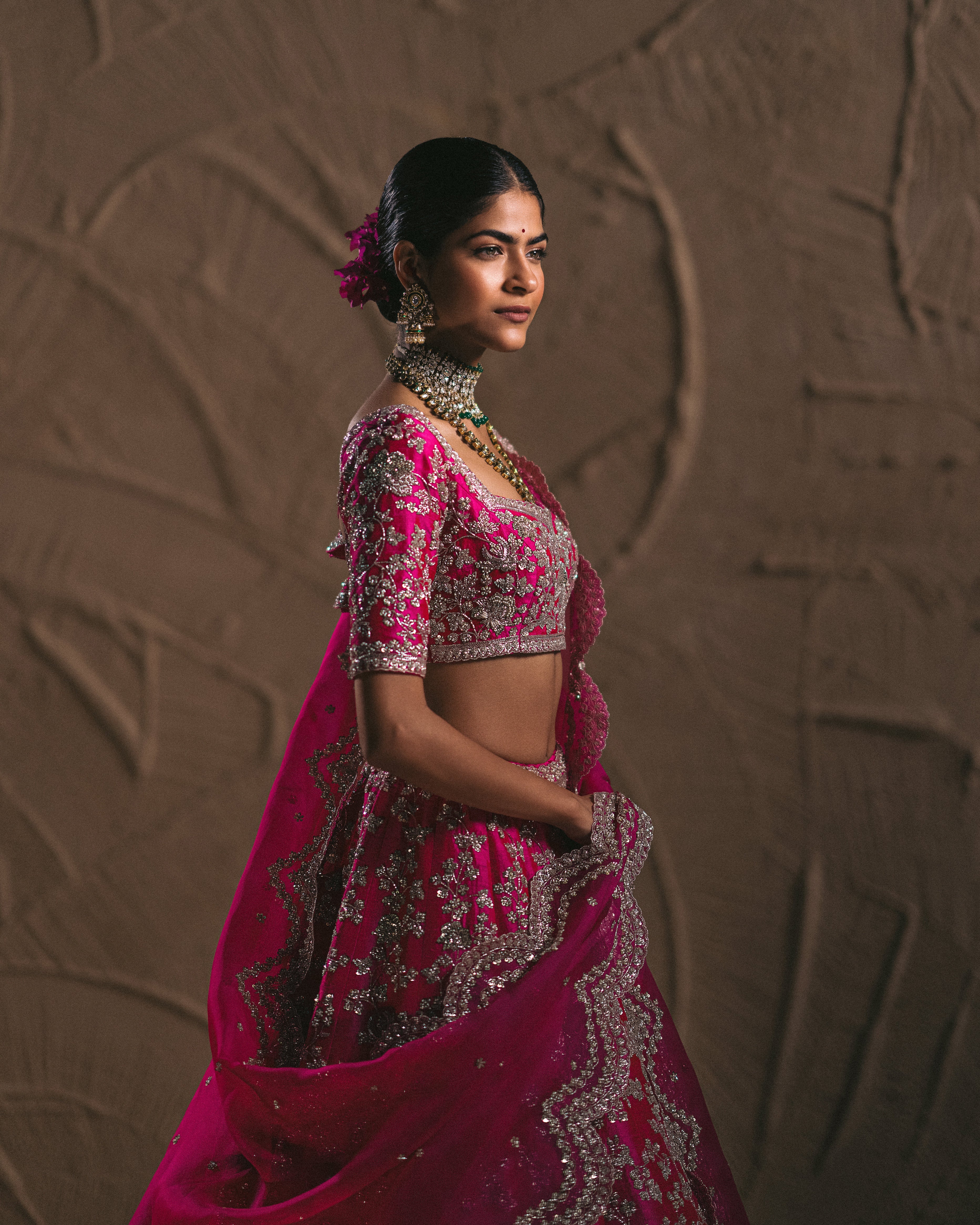 Anushree Reddy - Aarna - Rani Pink Embroidered Lehenga Set