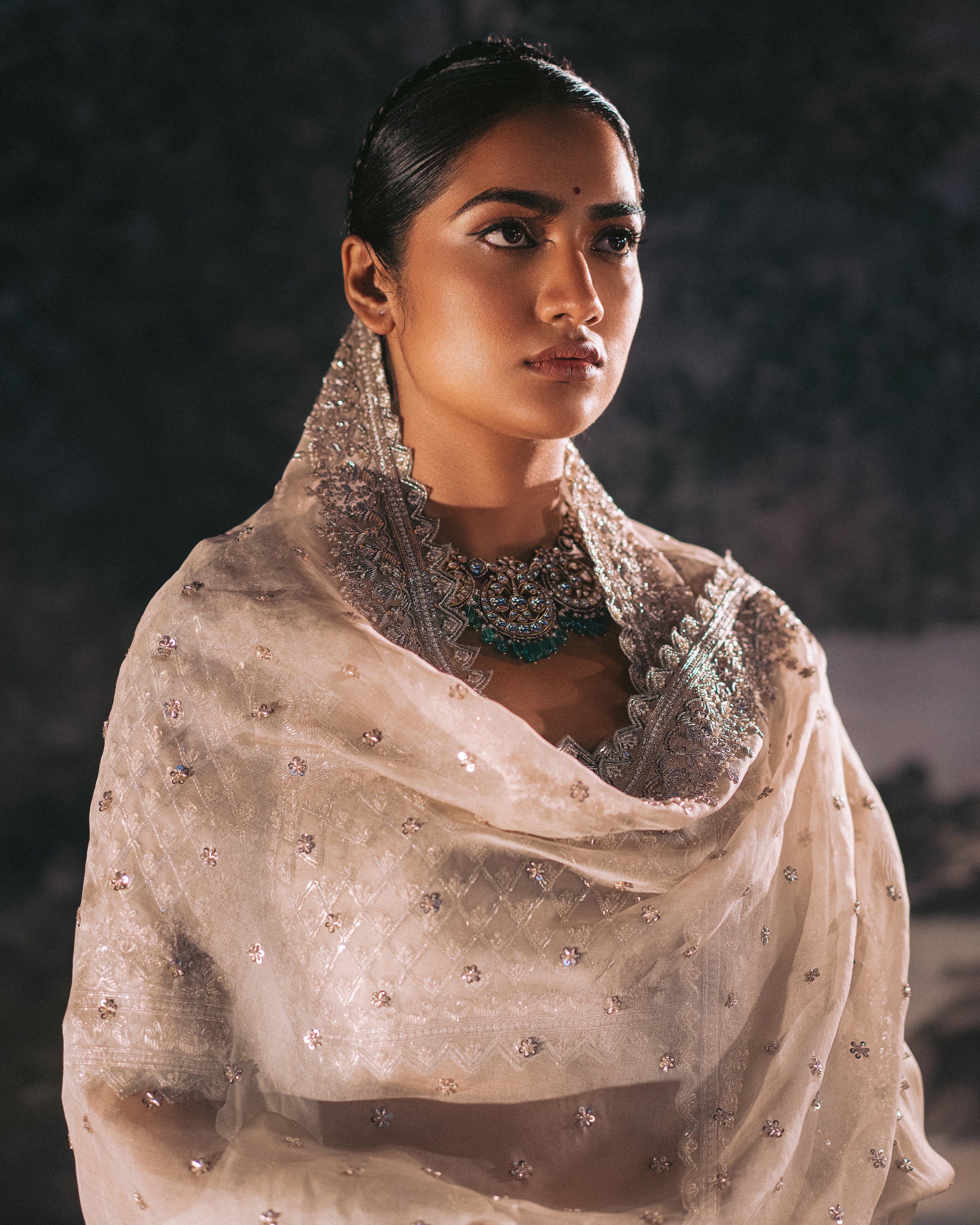 Anushree Reddy - Nitara - Ivory Embroidered Lehenga Set