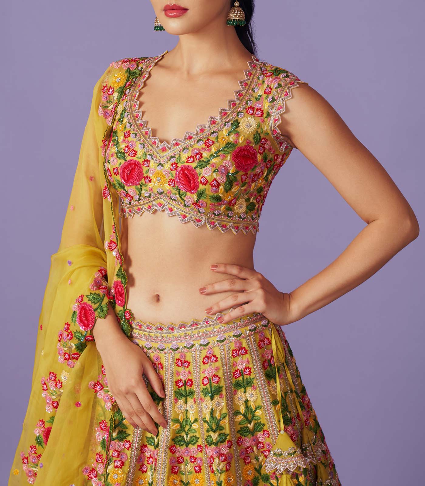 CY Anushree Reddy Bageecha Lehenga Set Success Closeup 1