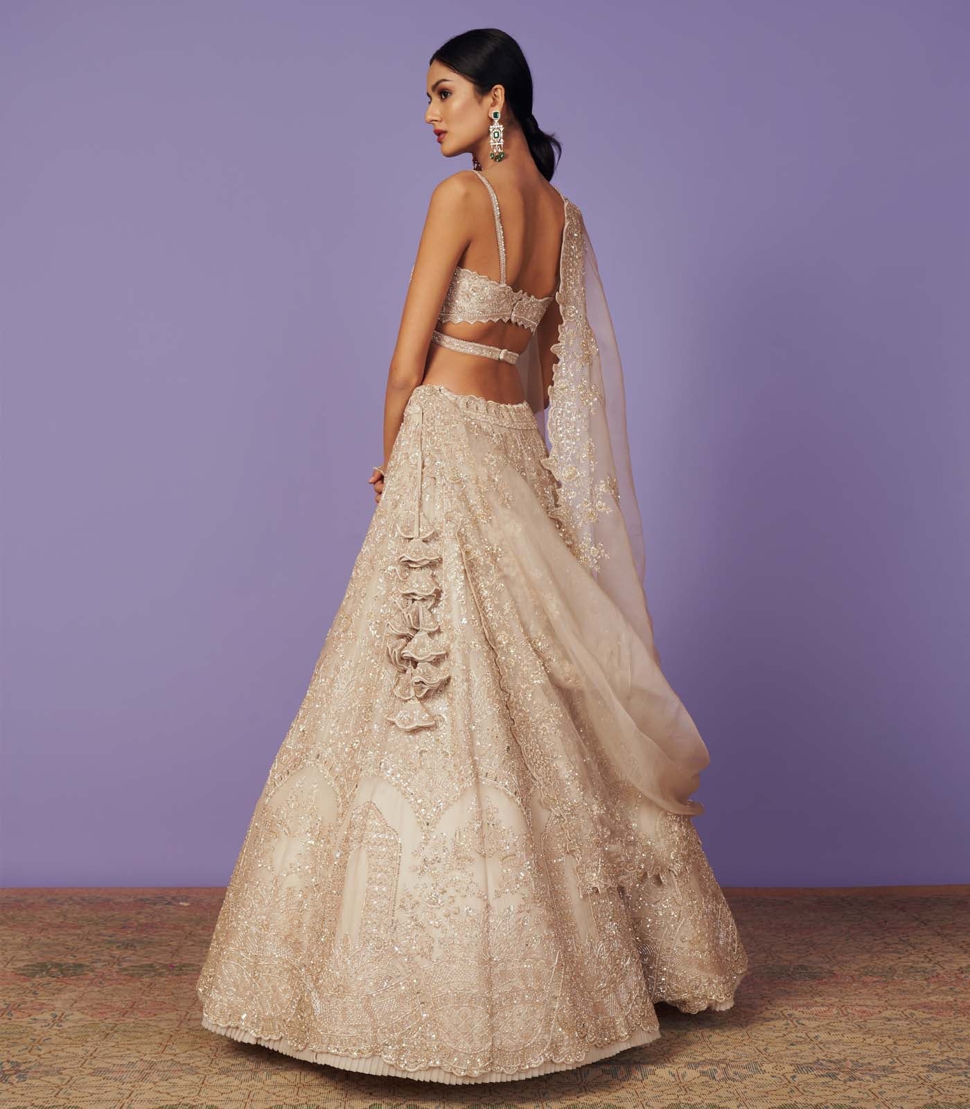 CY Anushree Reddy Mayura Lehenga Set Back 1