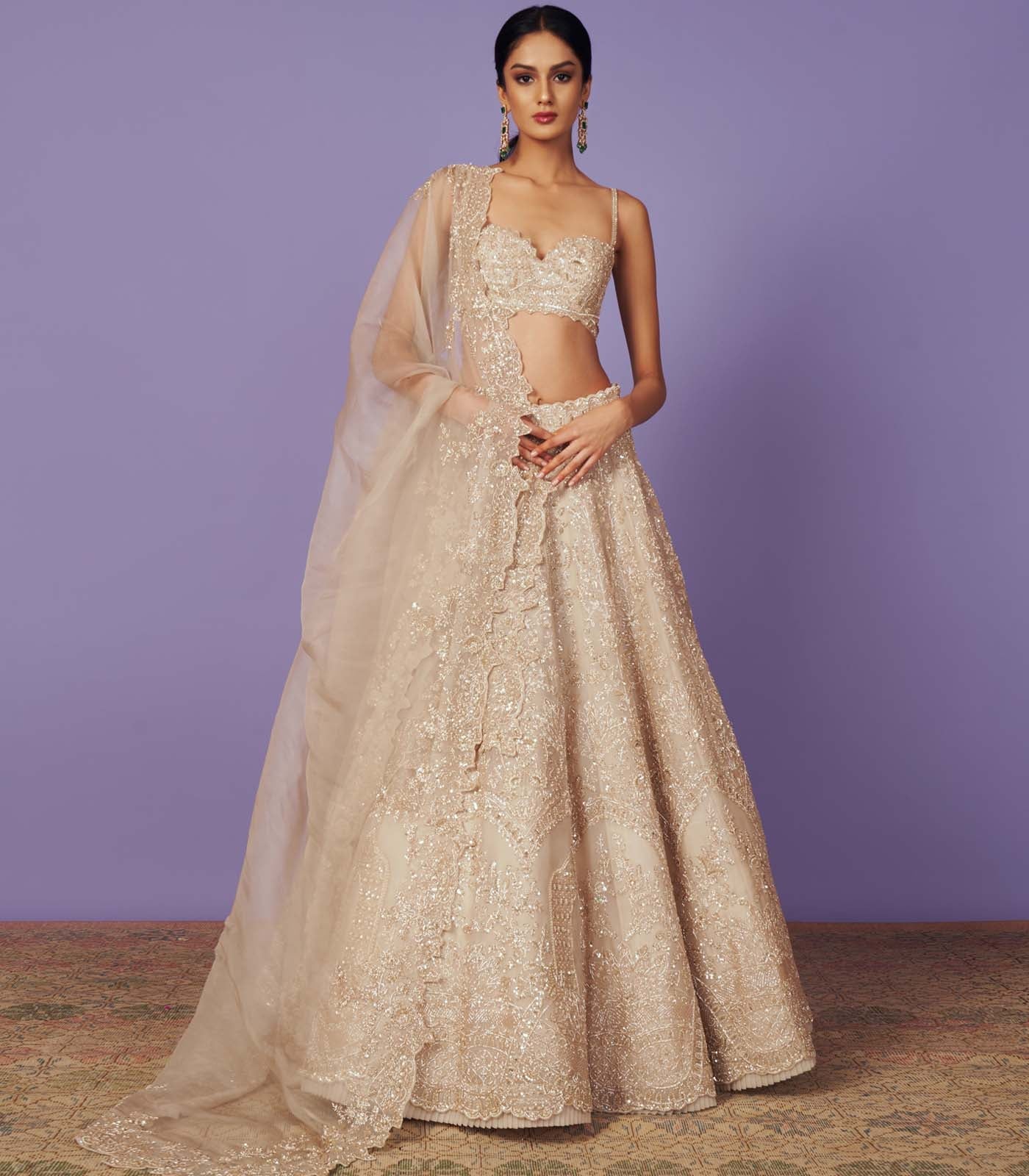 CY Anushree Reddy Mayura Lehenga Set Front 1