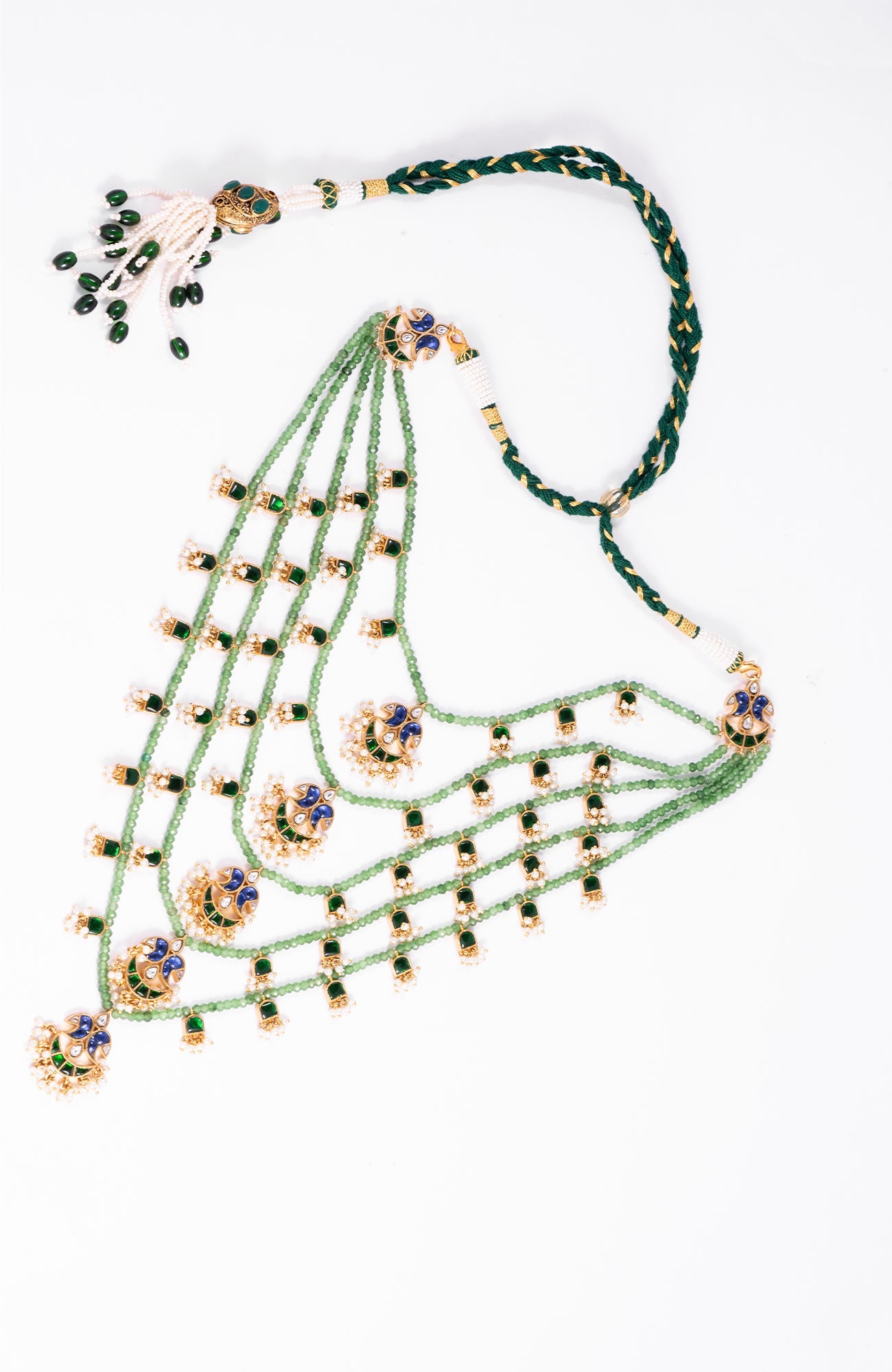 Ayesha Panchlada Necklace Set in Green