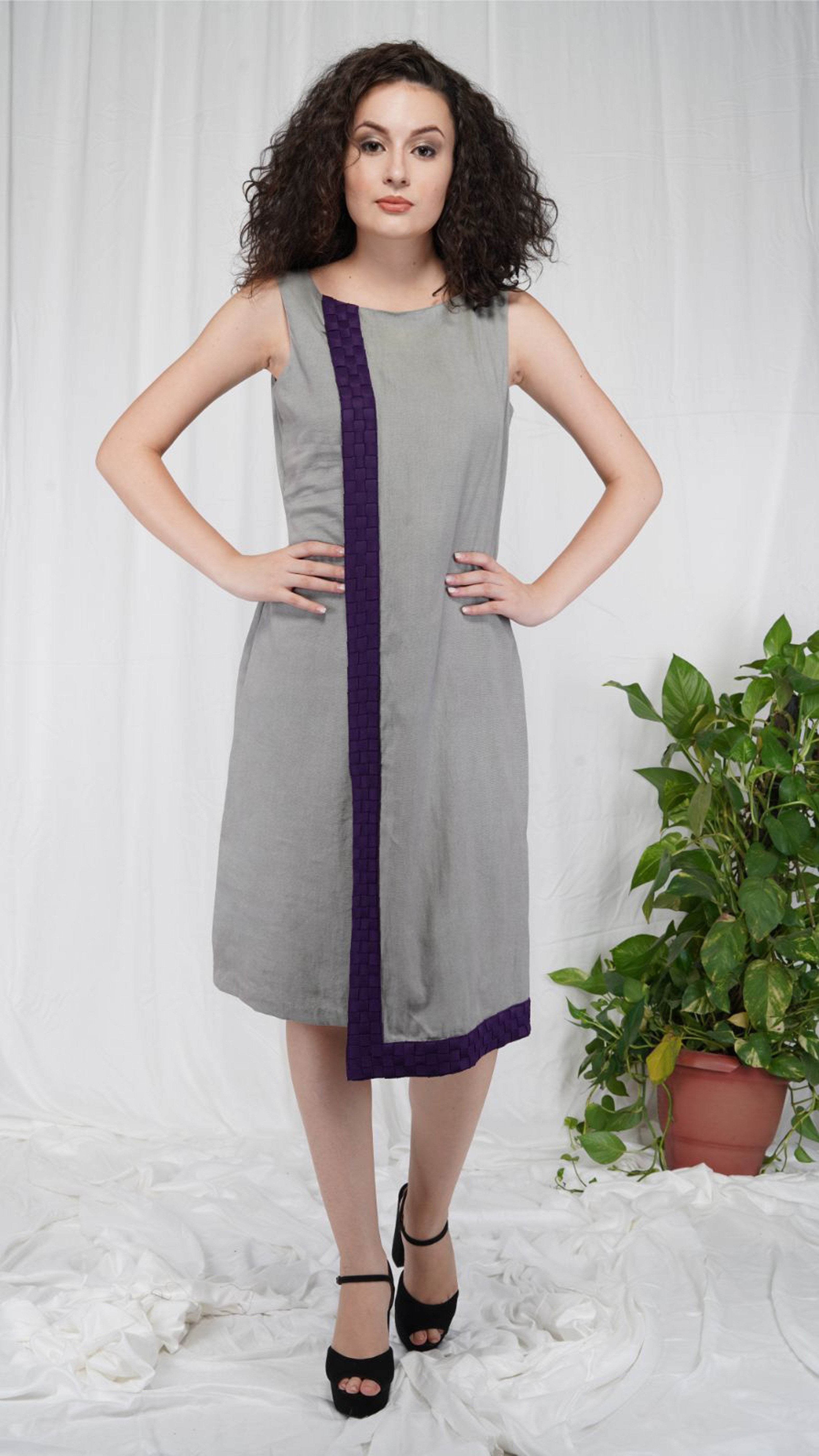 Bhagyashree Singh Raghuwanshi - Purple Weave Dress