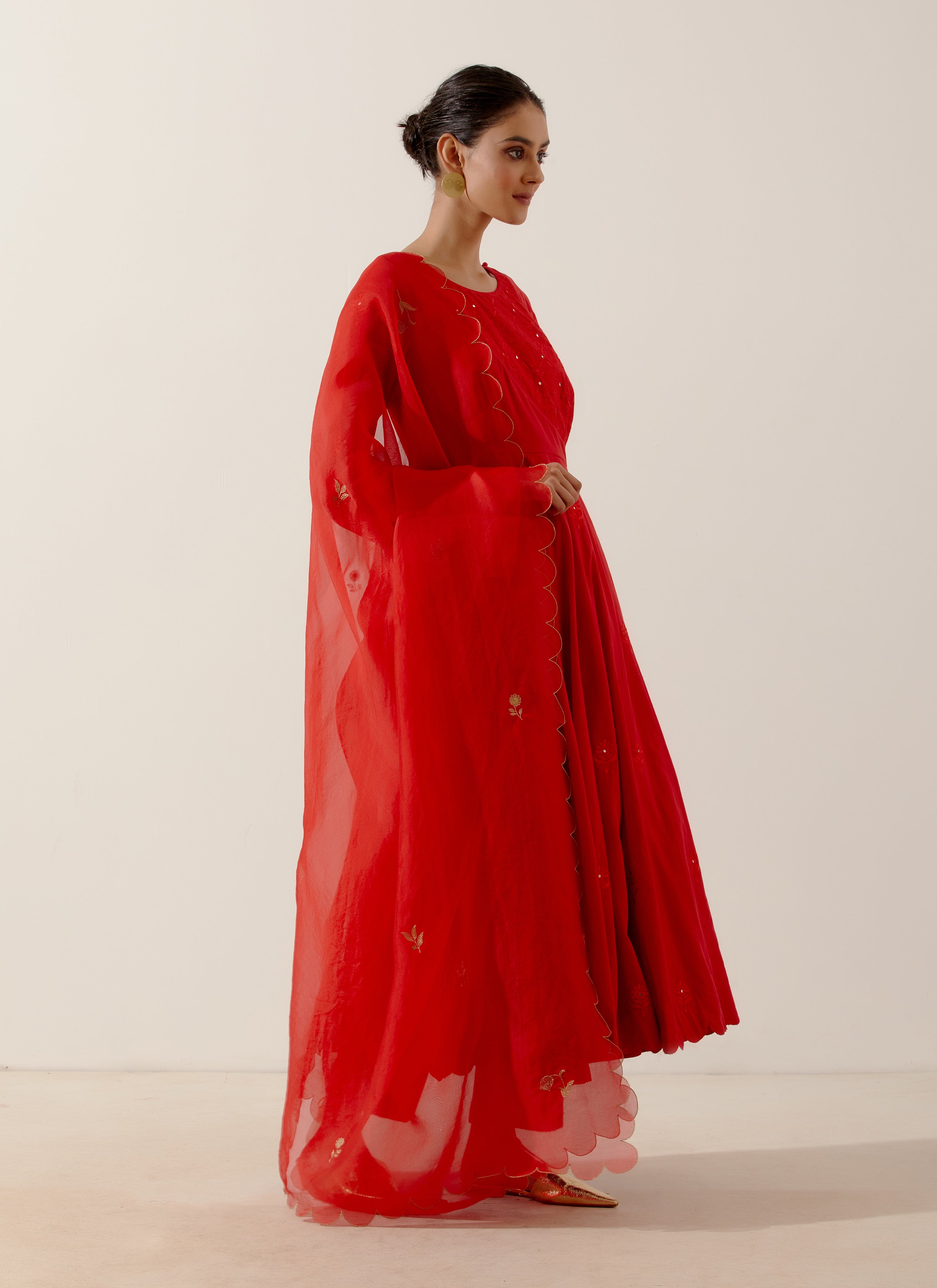 Label Earthen - Palash Red Kurta Set