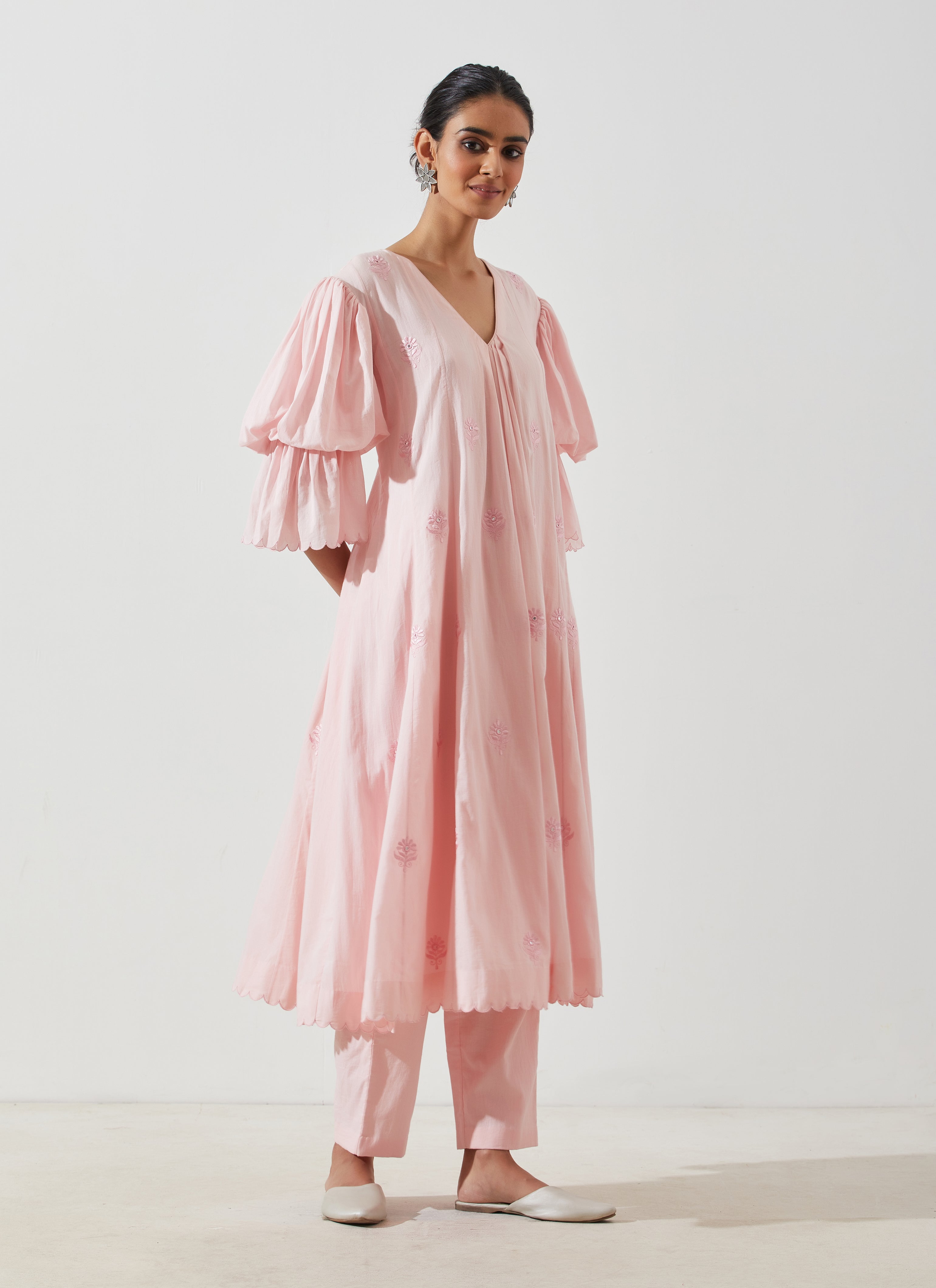 Label Earthen - Gul Asharfi Blush Pink Kurta Set