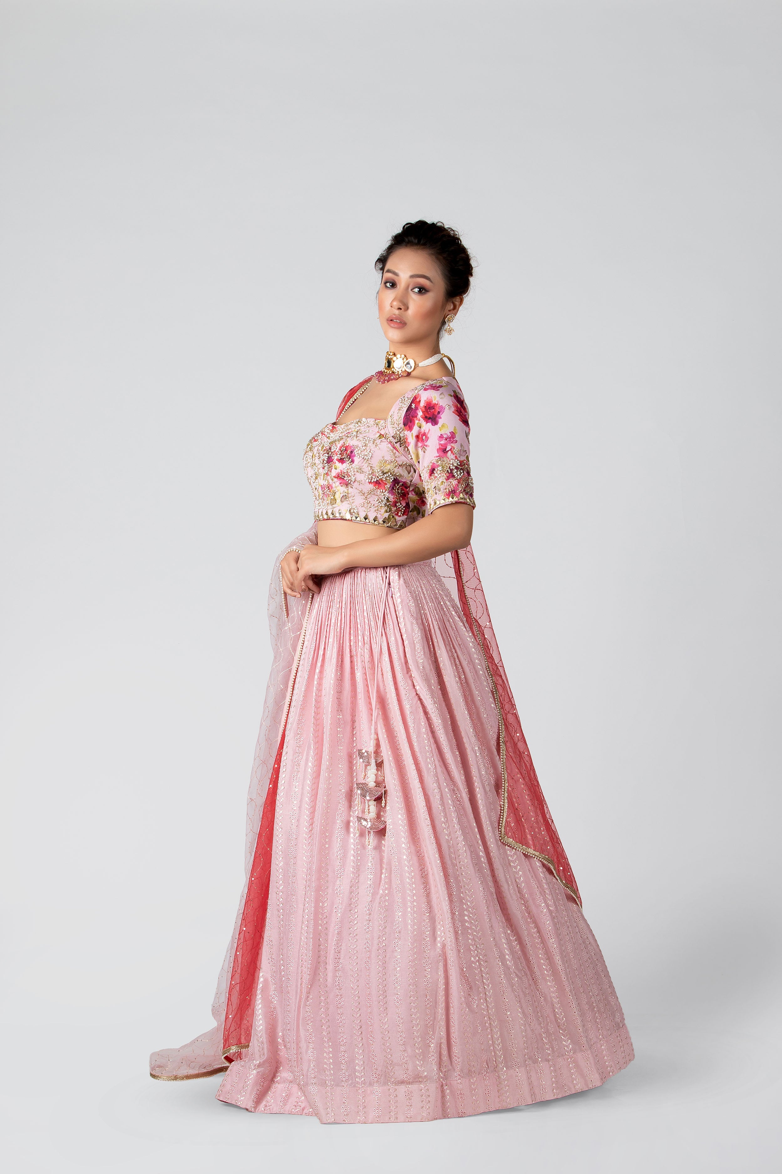 Suruchi Parakh - Blush Pink Embroidered Skirt Set