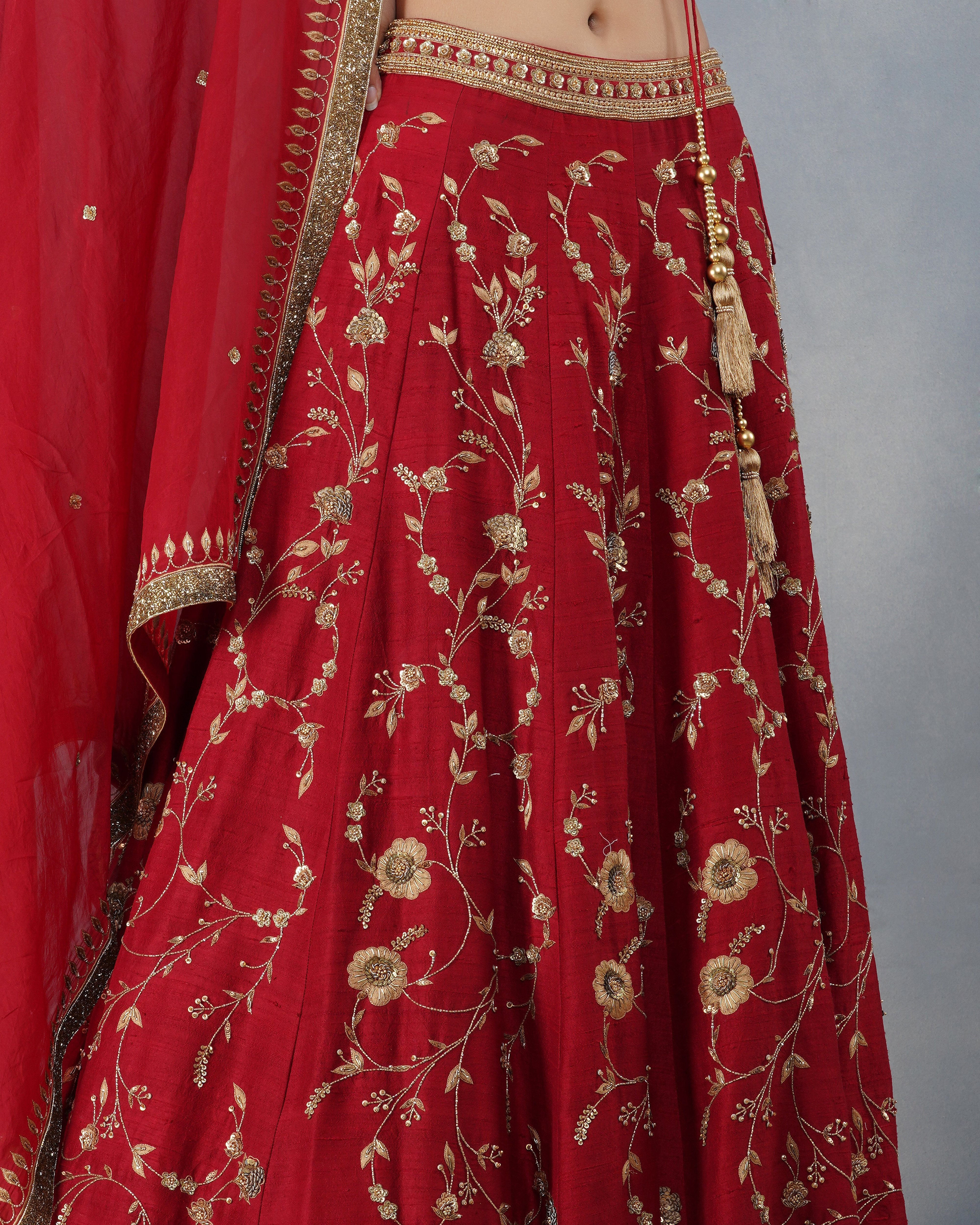 Dipti Chhabra - Anaya - Raw Silk Embroidered Lehenga Set