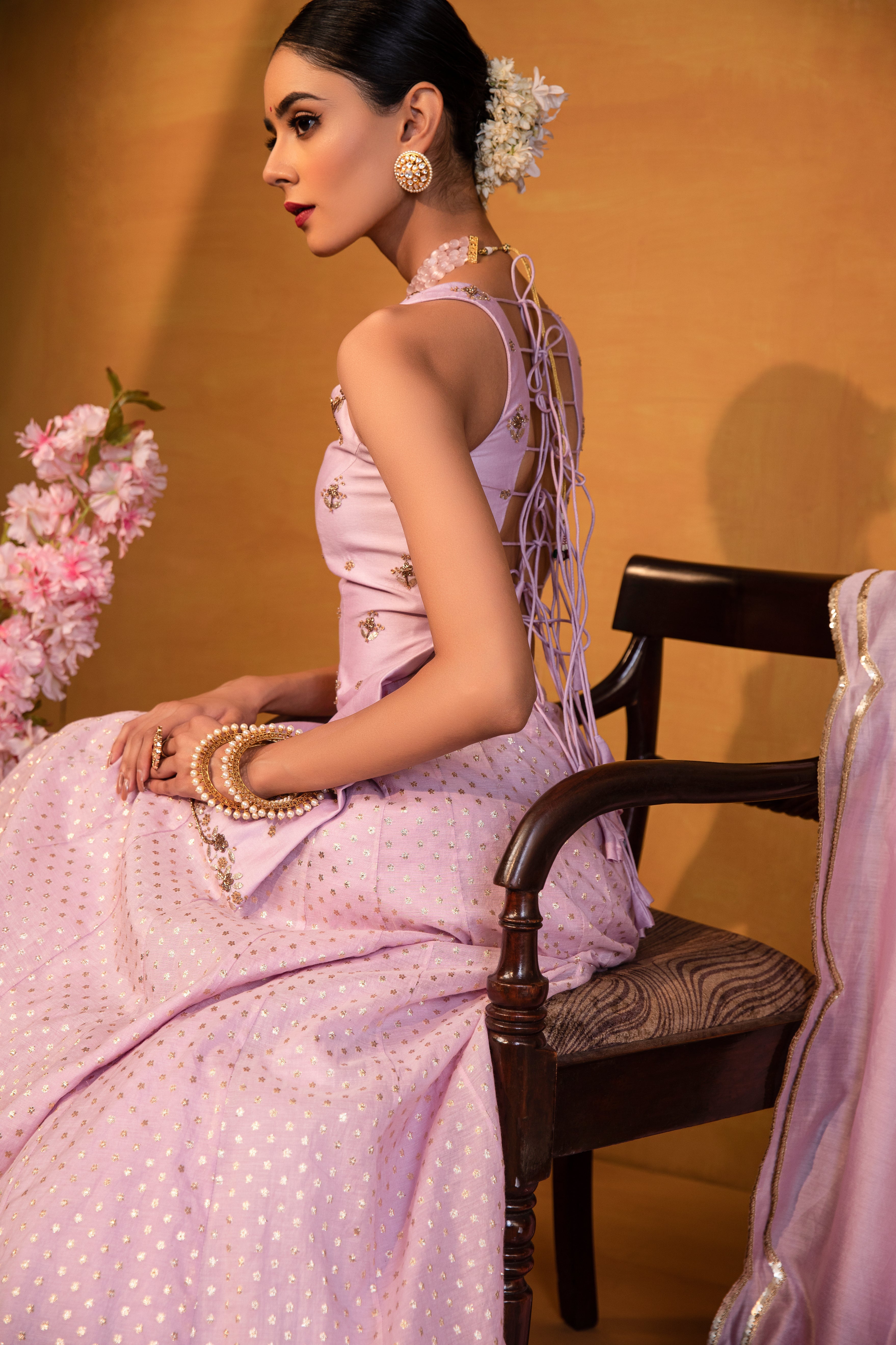 Esha Koul - Lavender Embroidered Lehenga Set