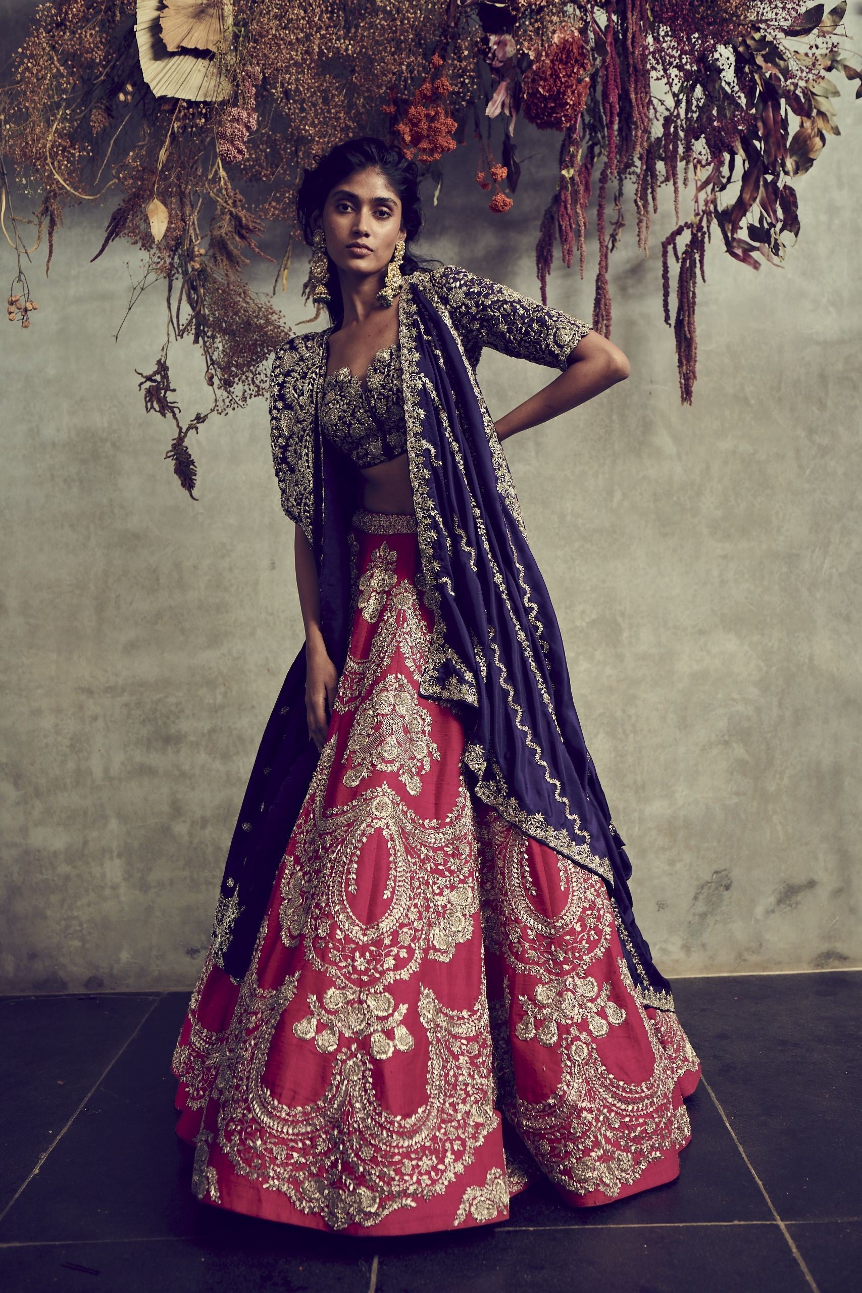 Jayanti Reddy - Red Embroidered Lehenga Set