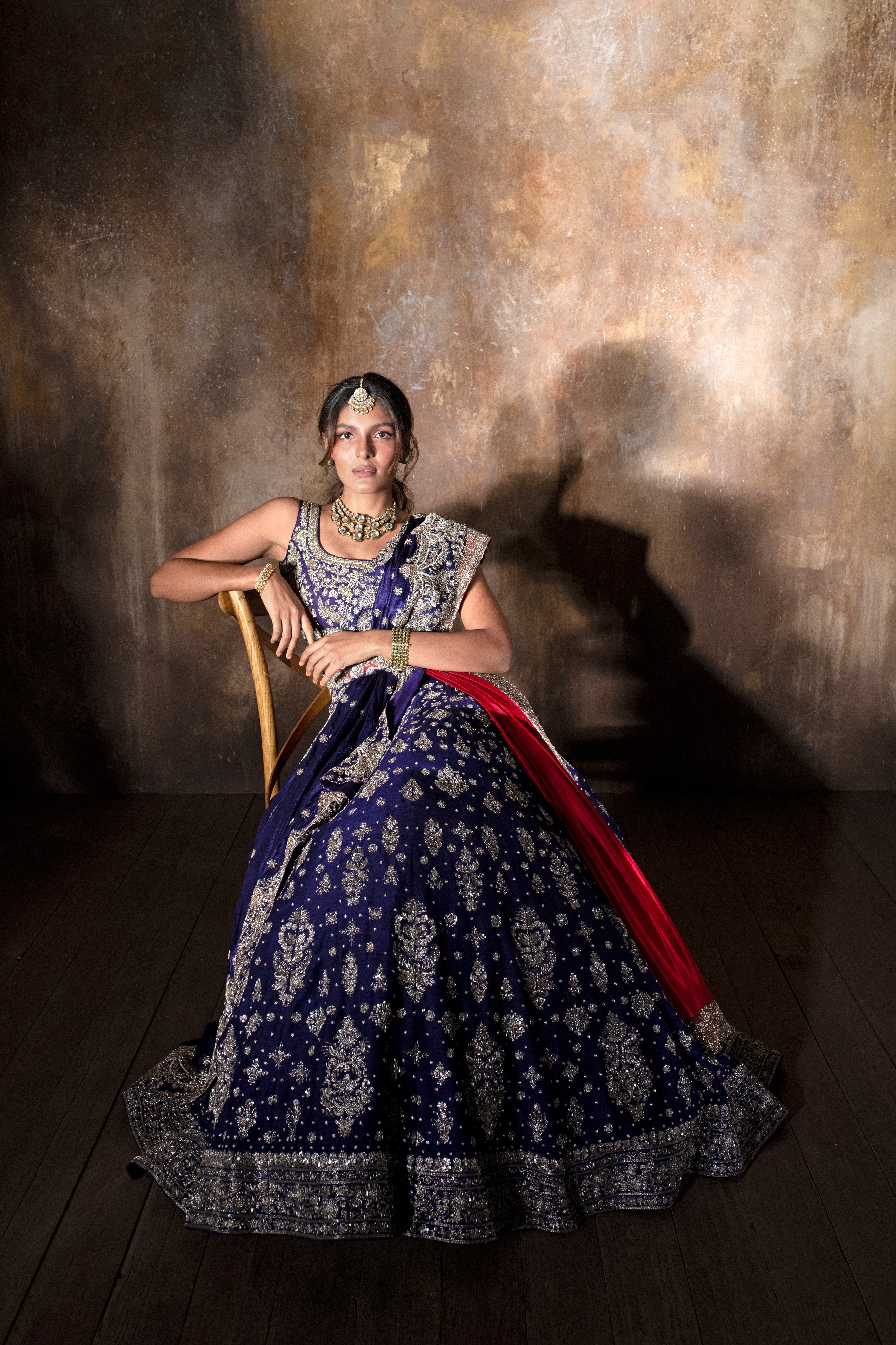 Jayanti Reddy - Purple Zardozi Embroidered Lehenga Set