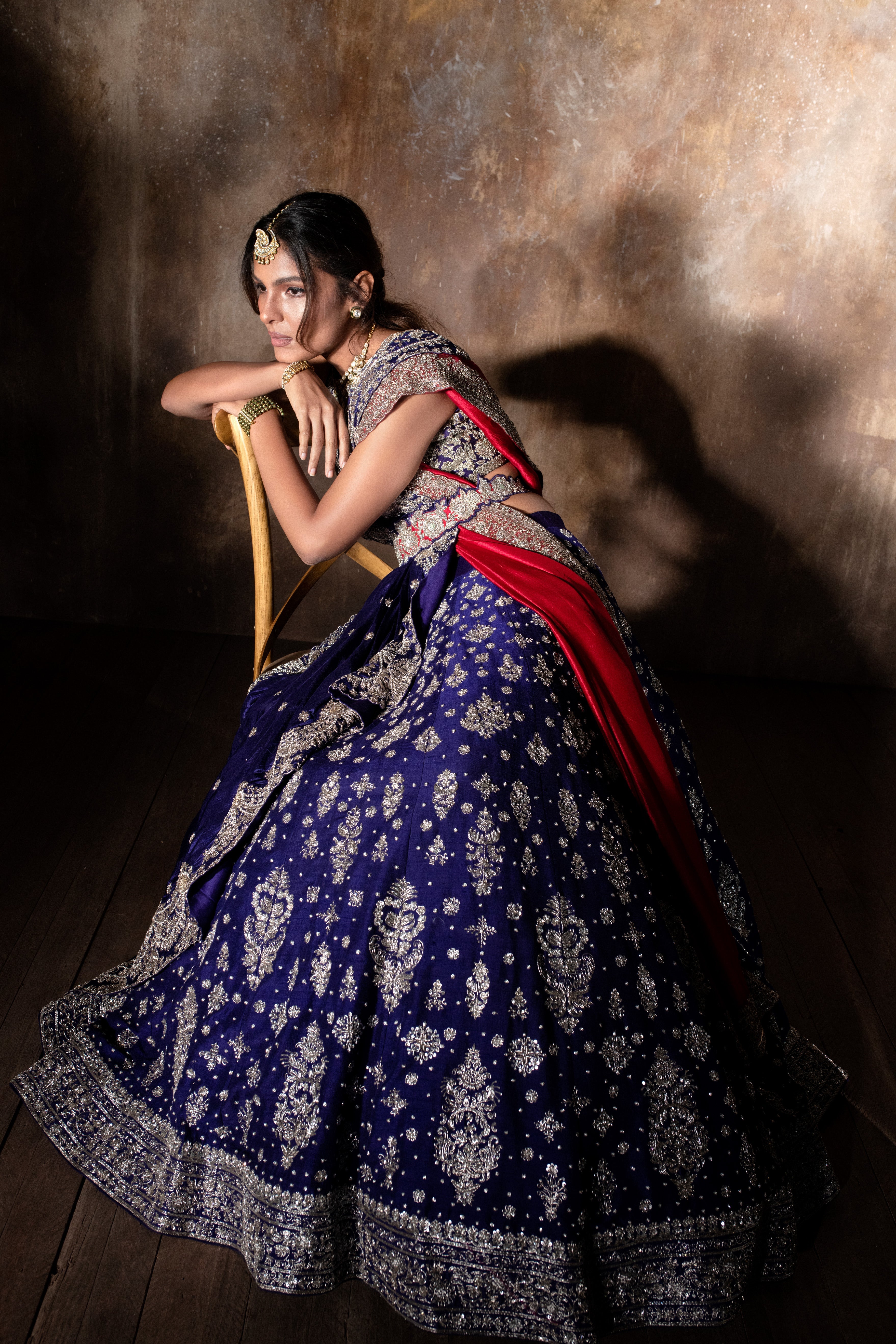 Jayanti Reddy - Purple Zardozi Embroidered Lehenga Set