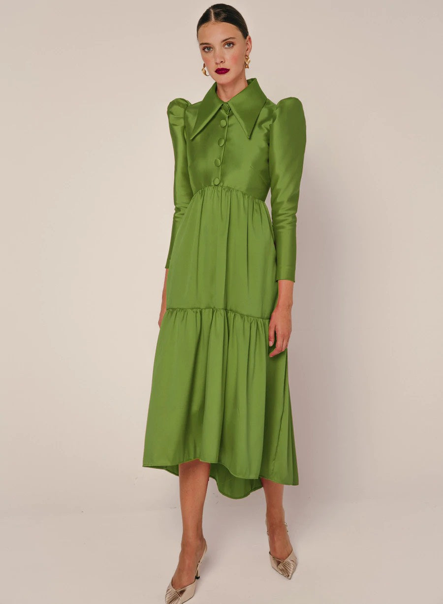 Khushboo & Pankaj - Olive Green Tier Dress
