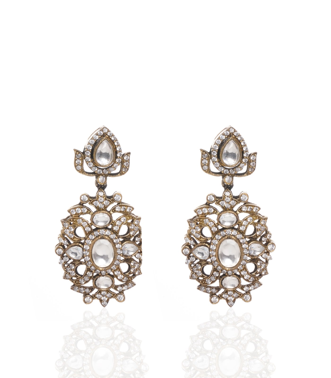 Preeti Mohan - Chandni Gold Plated Polki Pendant With Ruby & Pearls