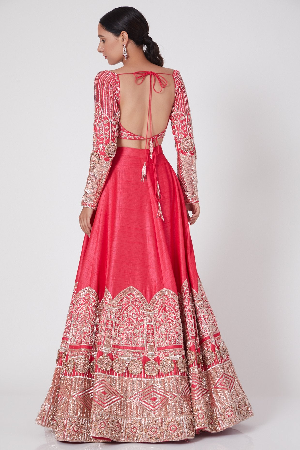 Pink Peacock Couture - Pink Hand Embroidered Lehenga Set