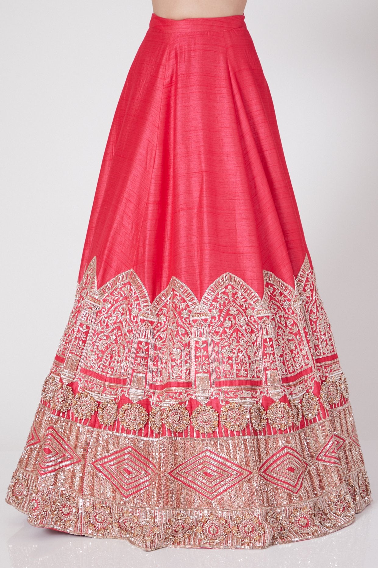 Pink Peacock Couture - Pink Hand Embroidered Lehenga Set