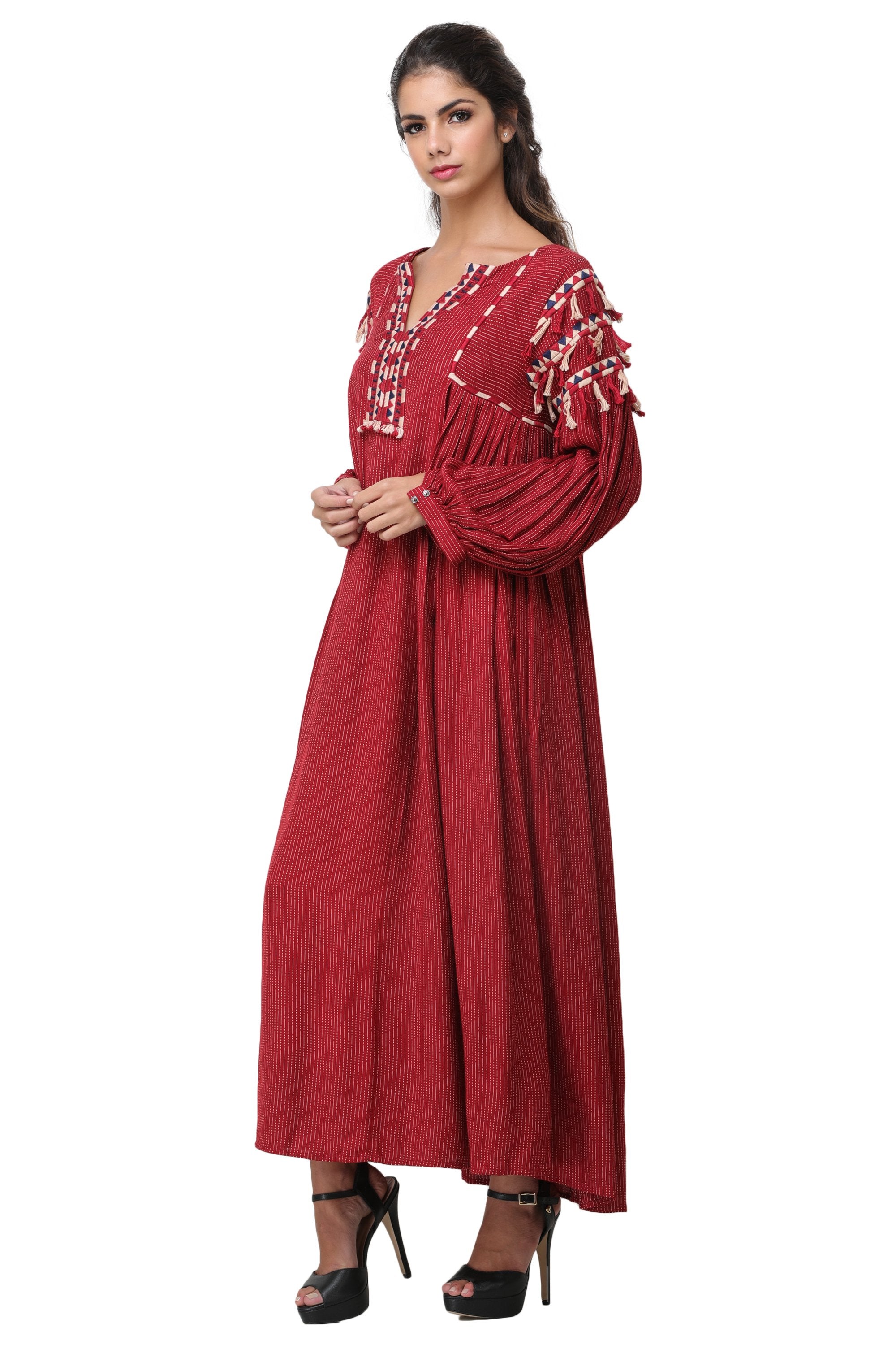 Pinnacle By Shruti Sancheti - Red Embroidered Maxi