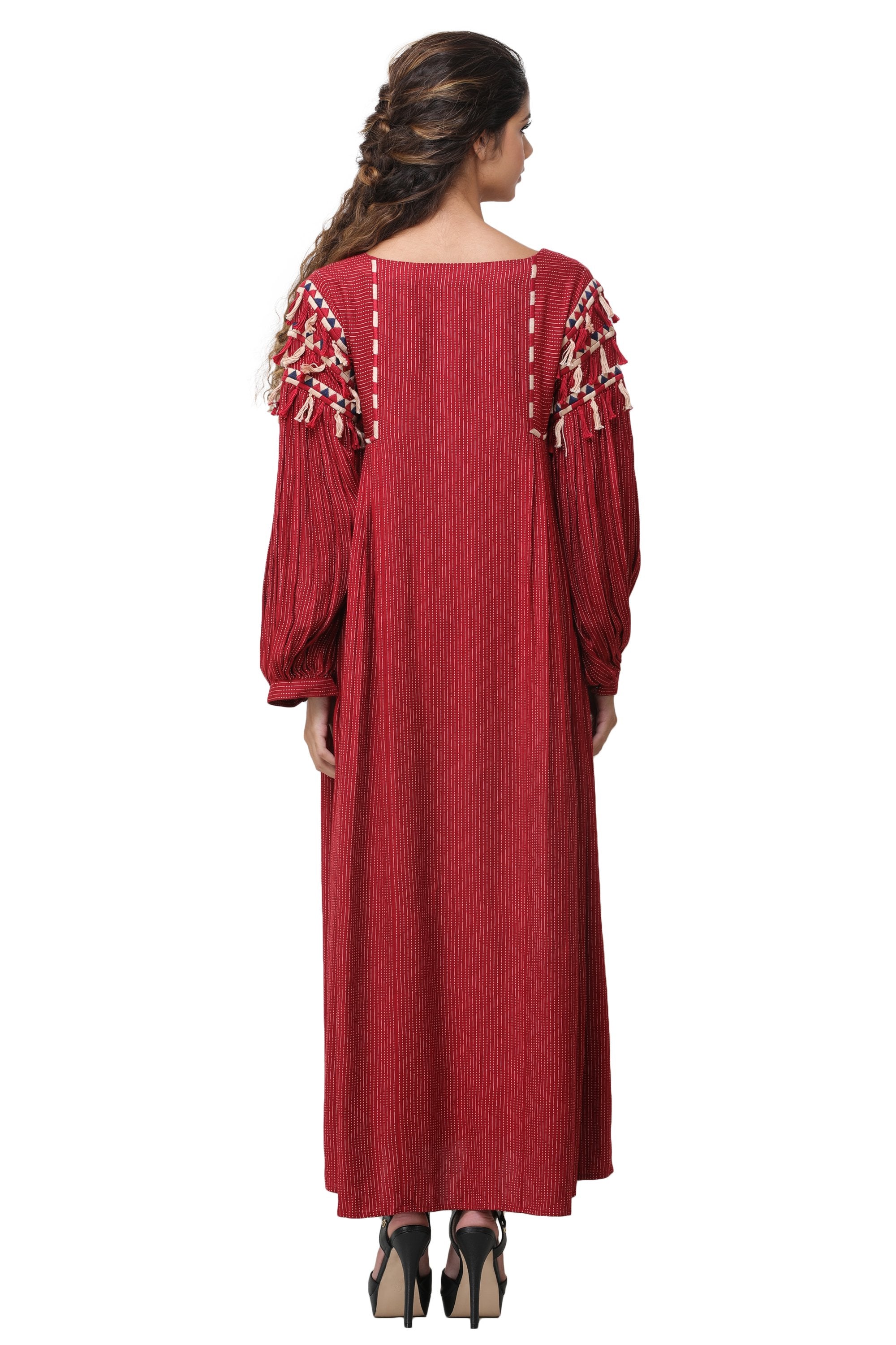 Pinnacle By Shruti Sancheti - Red Embroidered Maxi