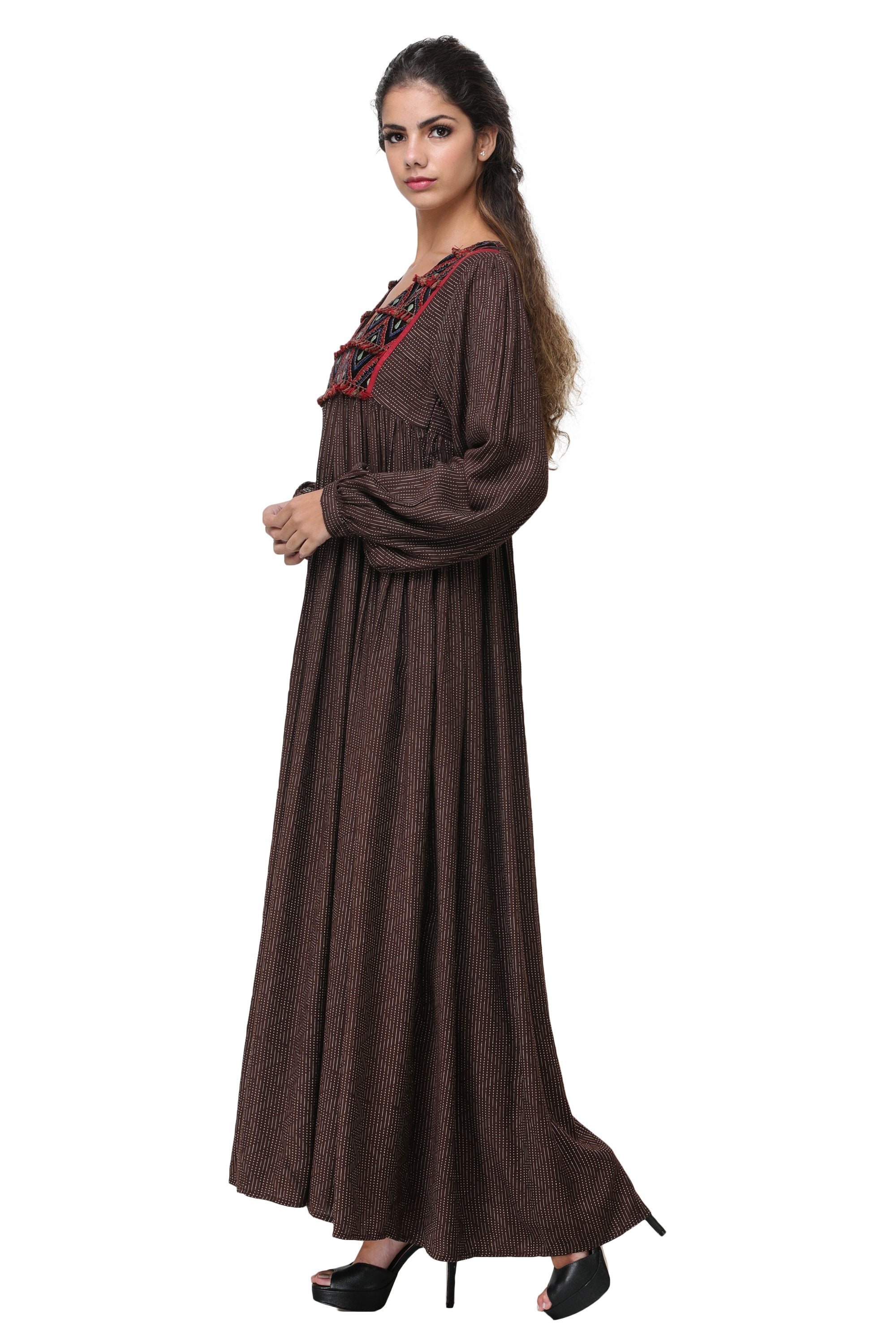 Pinnacle By Shruti Sancheti - Brown Embroidered Maxi