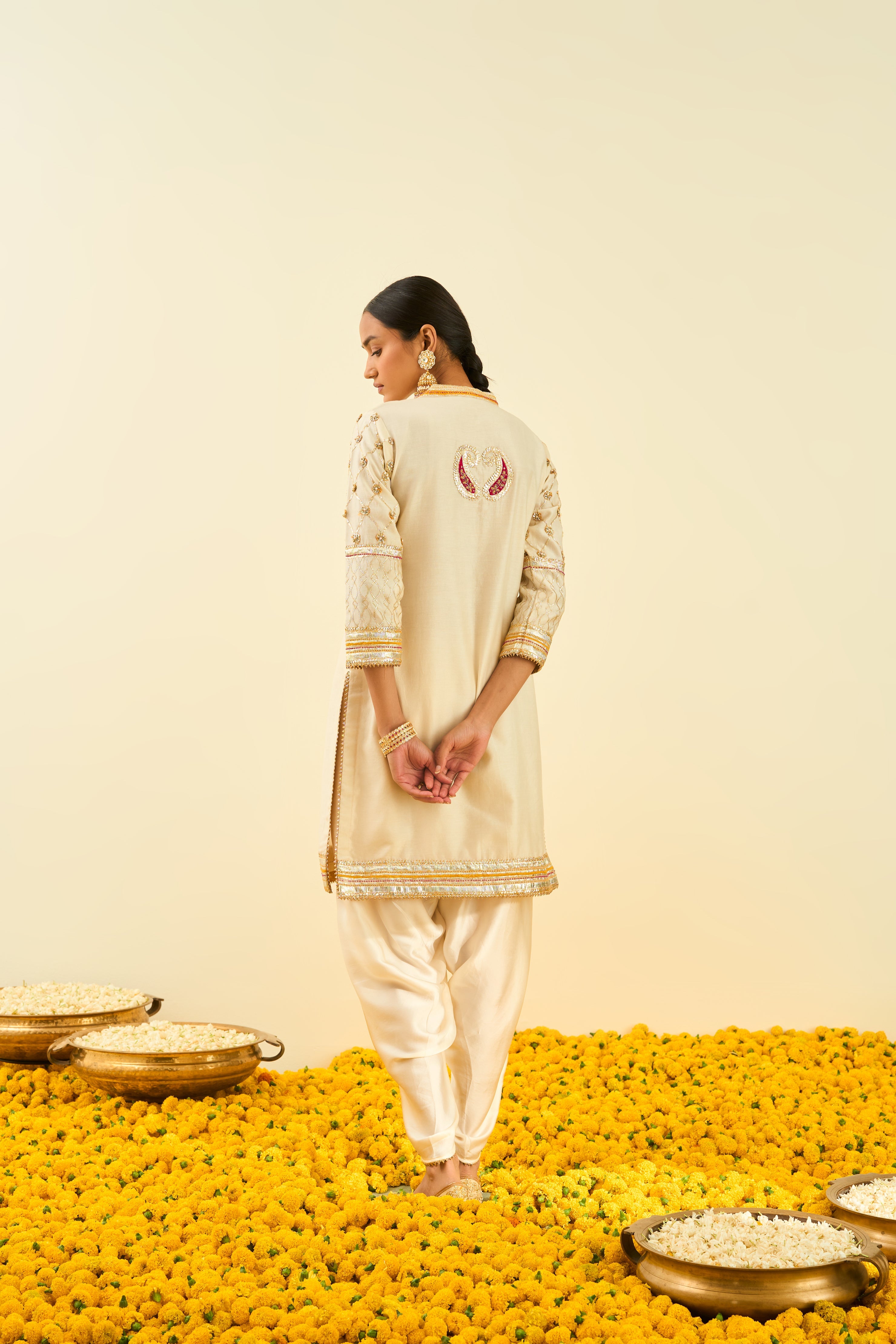 Sheetal Batra - Aminah - Daisy Ivory Embroidered Kurta Set