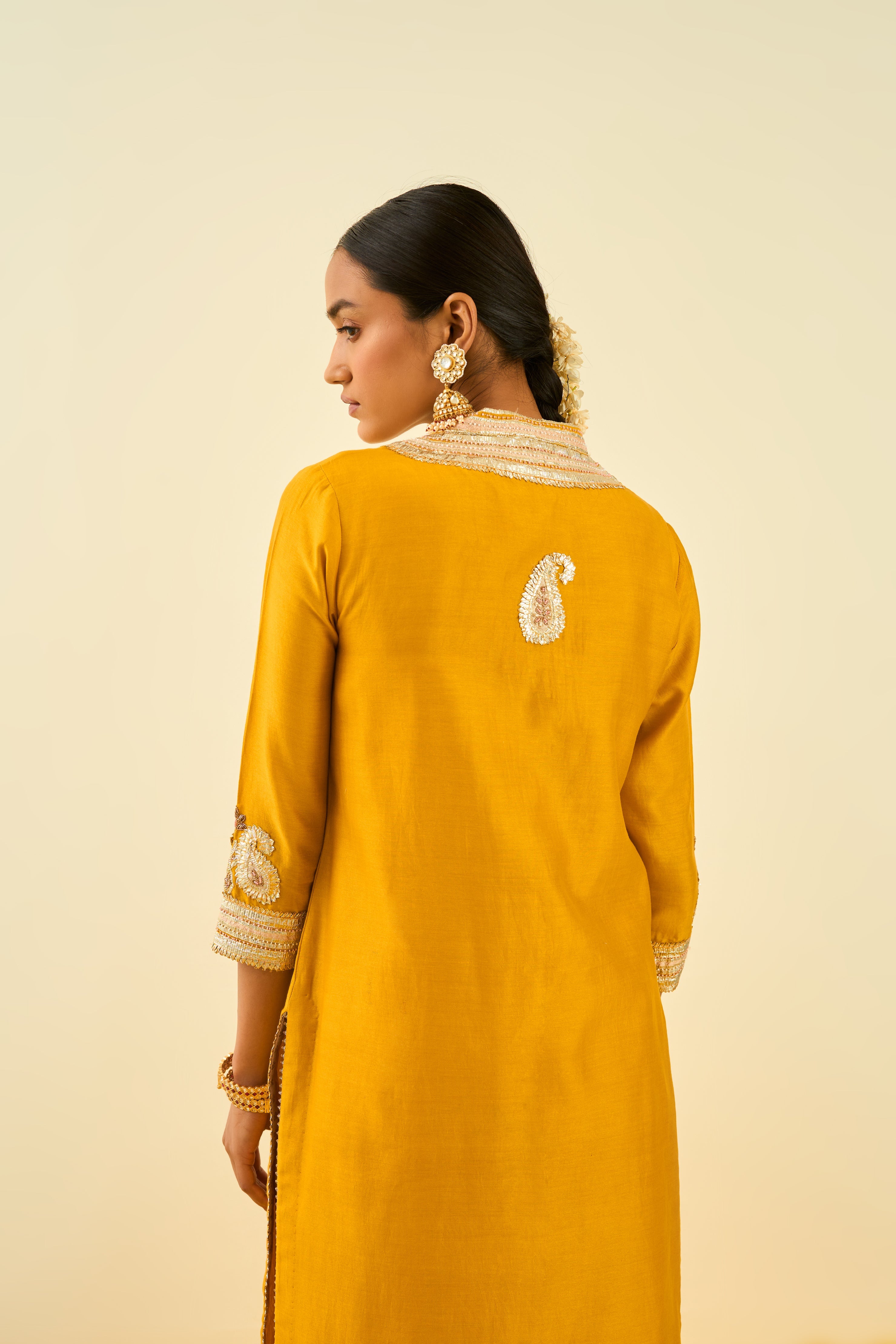 Sheetal Batra - Arisah - Glaze Mustard Embroidered Kurta Set