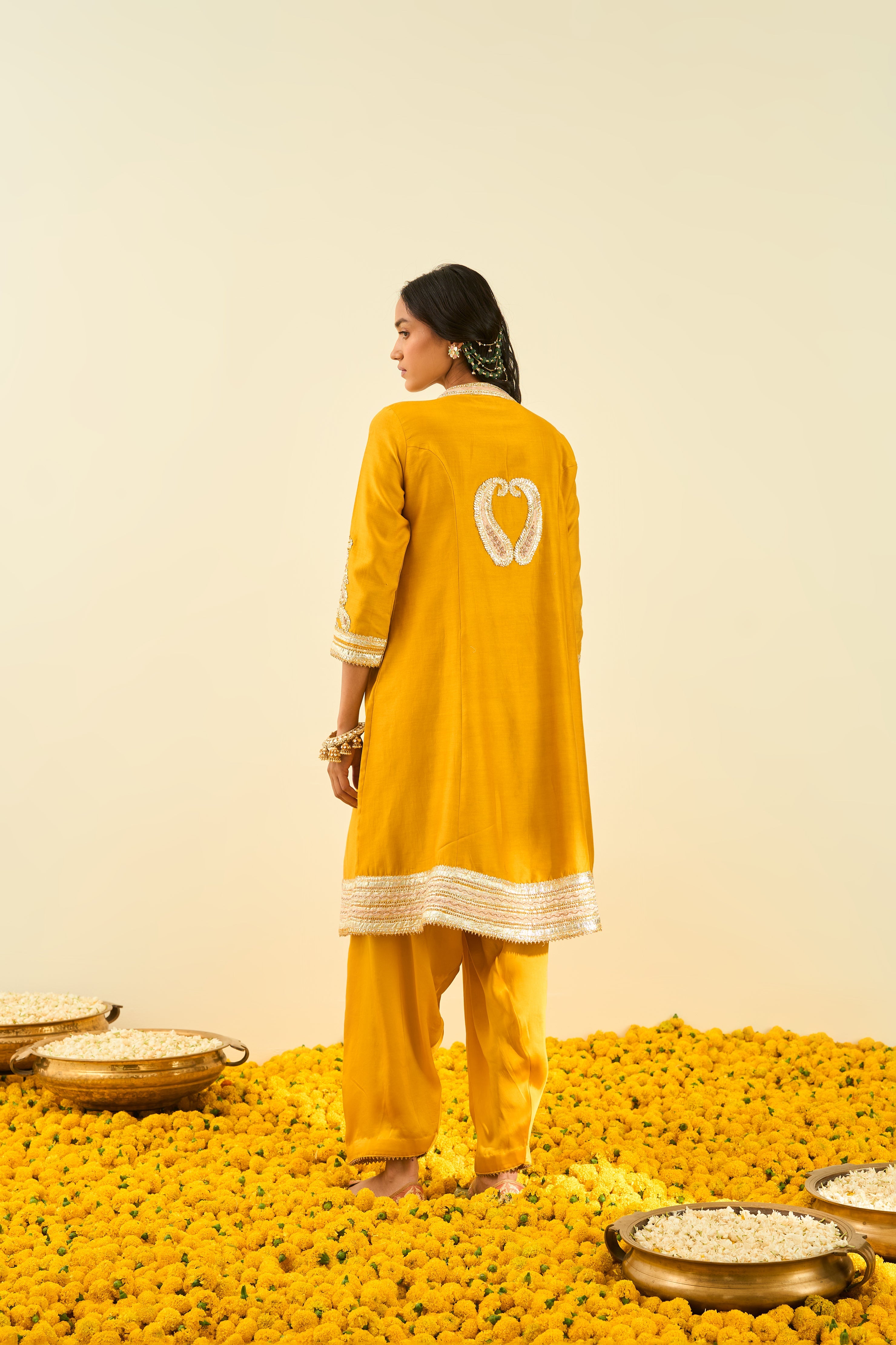 Sheetal Batra - Sadirah - Glaze Mustard Embroidered Kurta Set