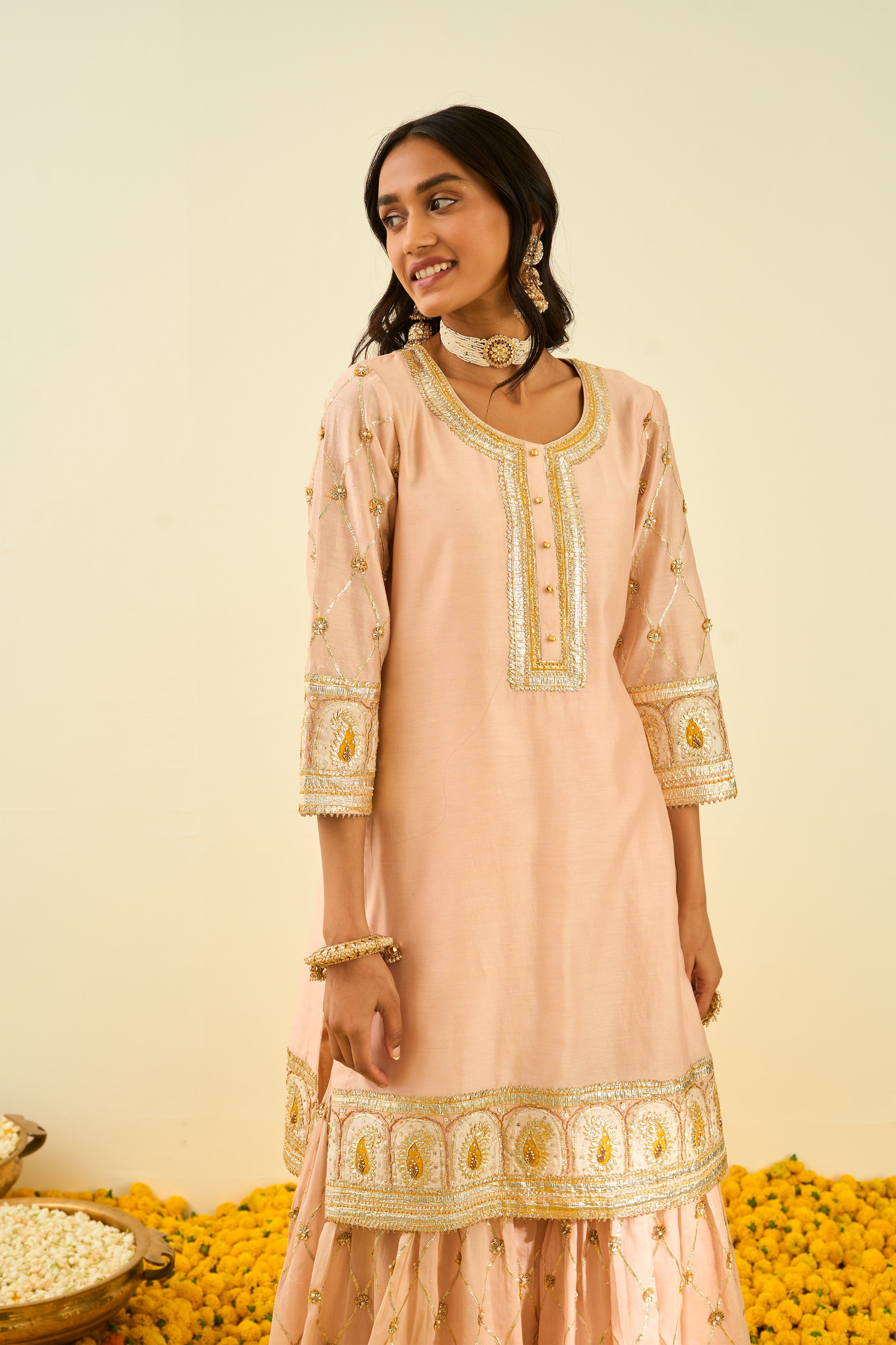 Sheetal Batra - Sadirah - Rosepink Embroidered Kurta Set