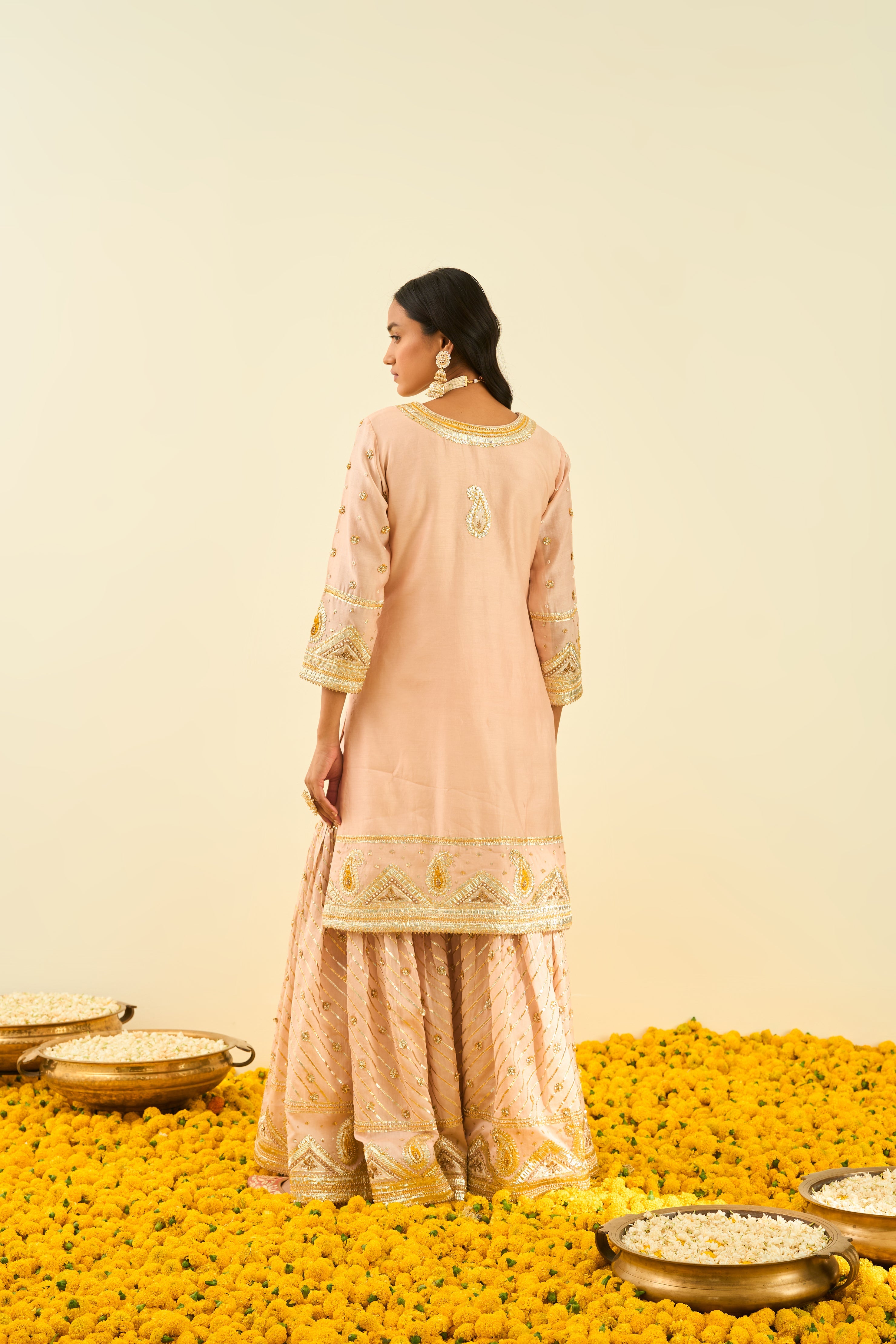 Sheetal Batra - Shafna - Rosepink Embroidered Kurta Set