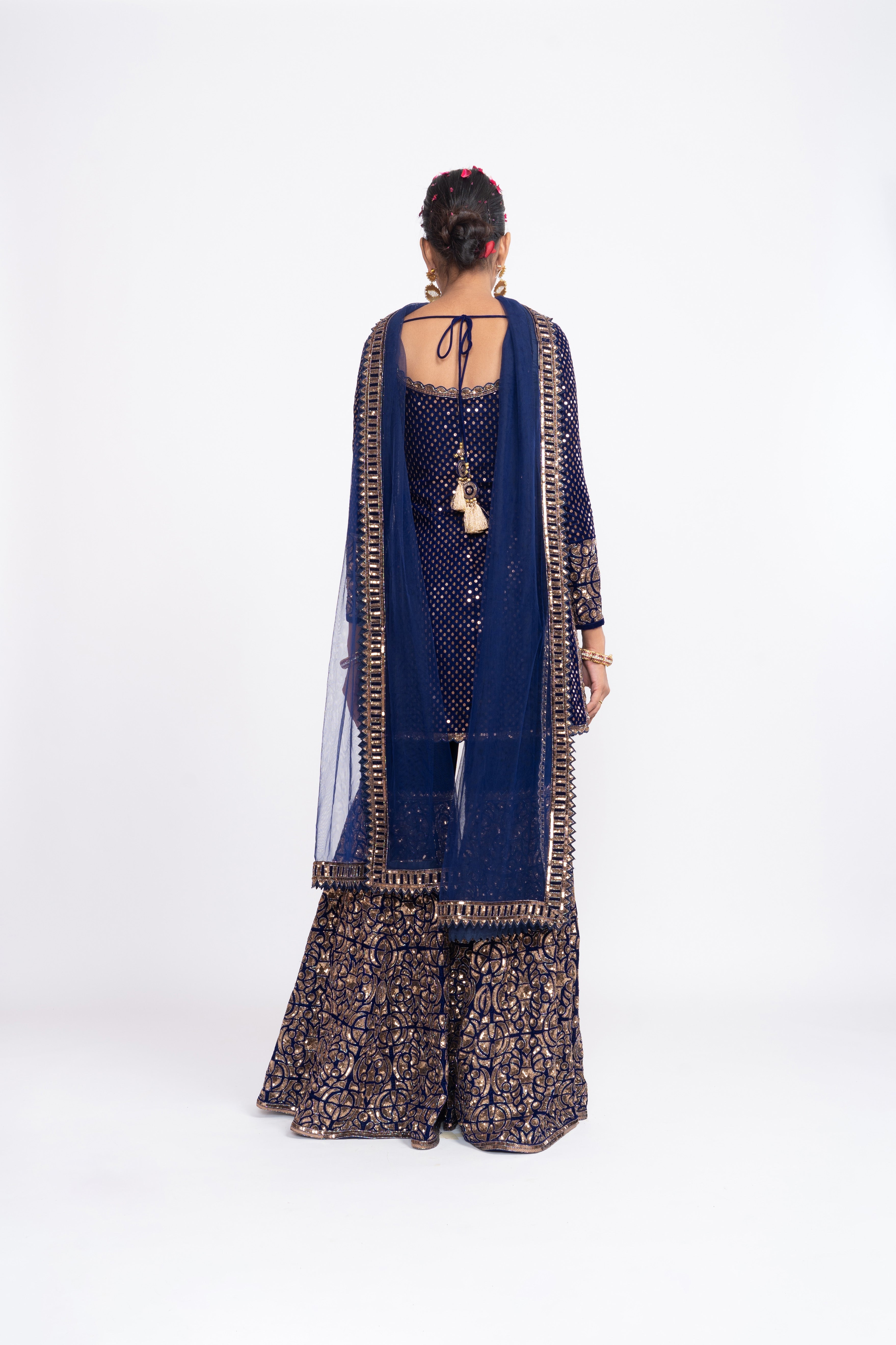 Vvani Vats - Navy Blue Kurta Sharara Set