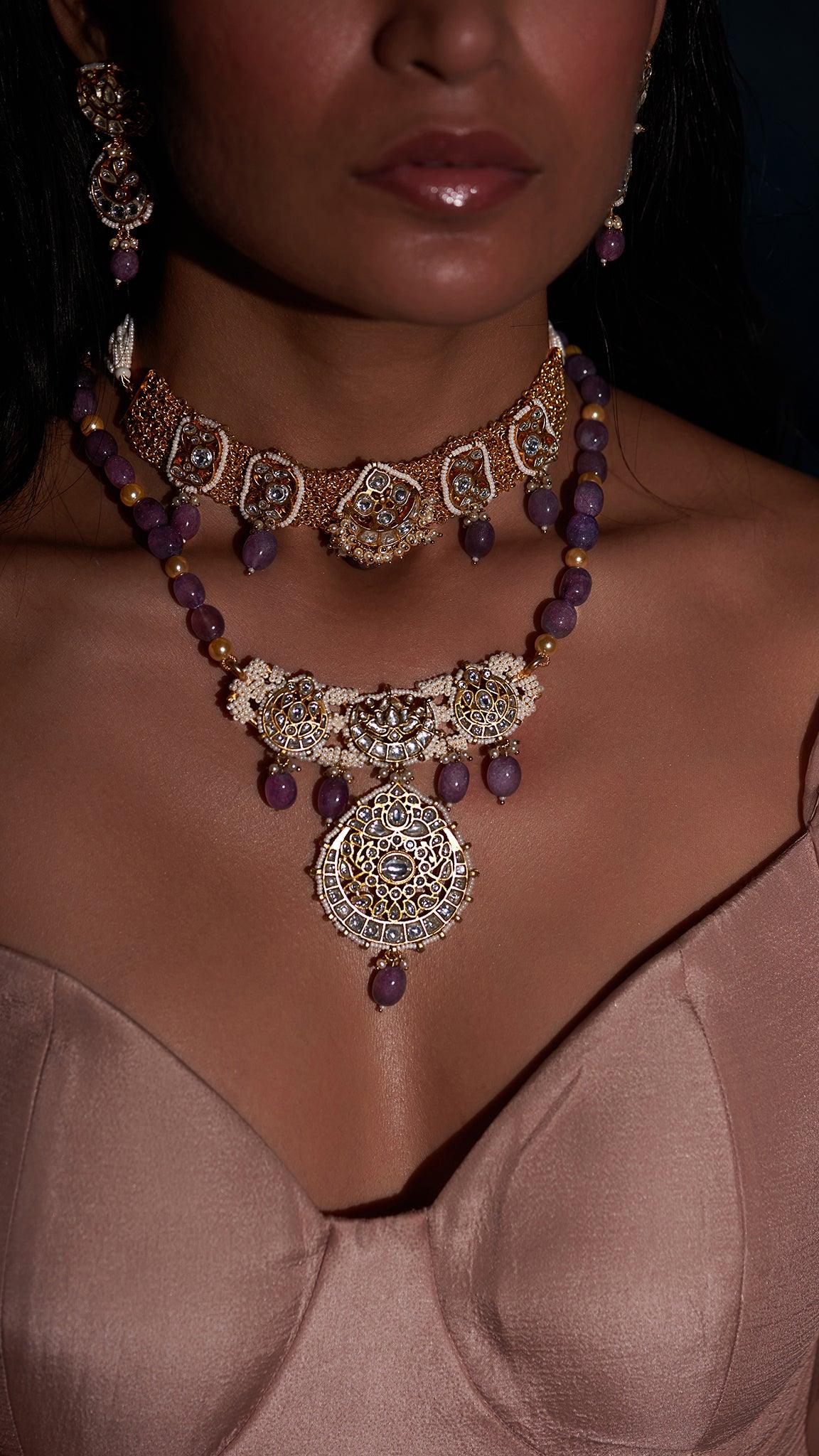 Diya Choker Set With -price - Zevar King