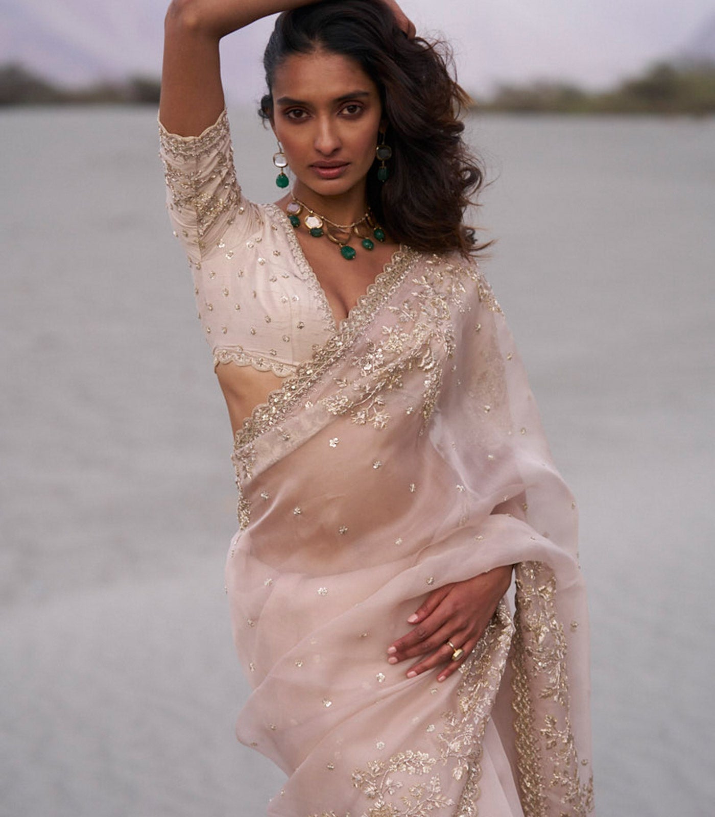 Arwa Embroidered Saree Set