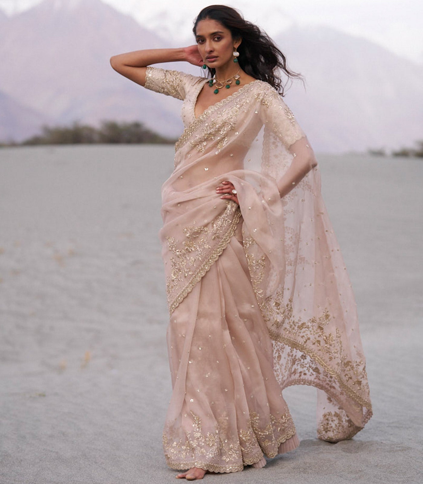 Arwa Embroidered Saree Set